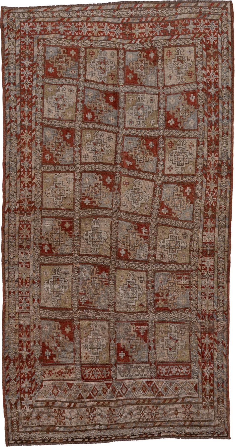 5' x 9' one-of-a-kind handmade vintage NW Persian medium size rug. Color palette: brown, gray, pink, red