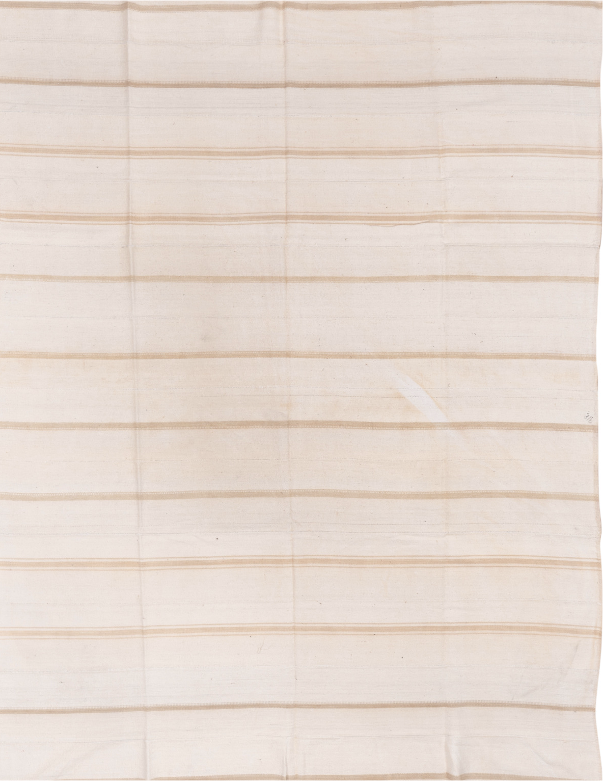 8' x 11' one-of-a-kind handmade vintage Flatweave large size rug. Color palette: brown, gray, light gray, linen, misty rose