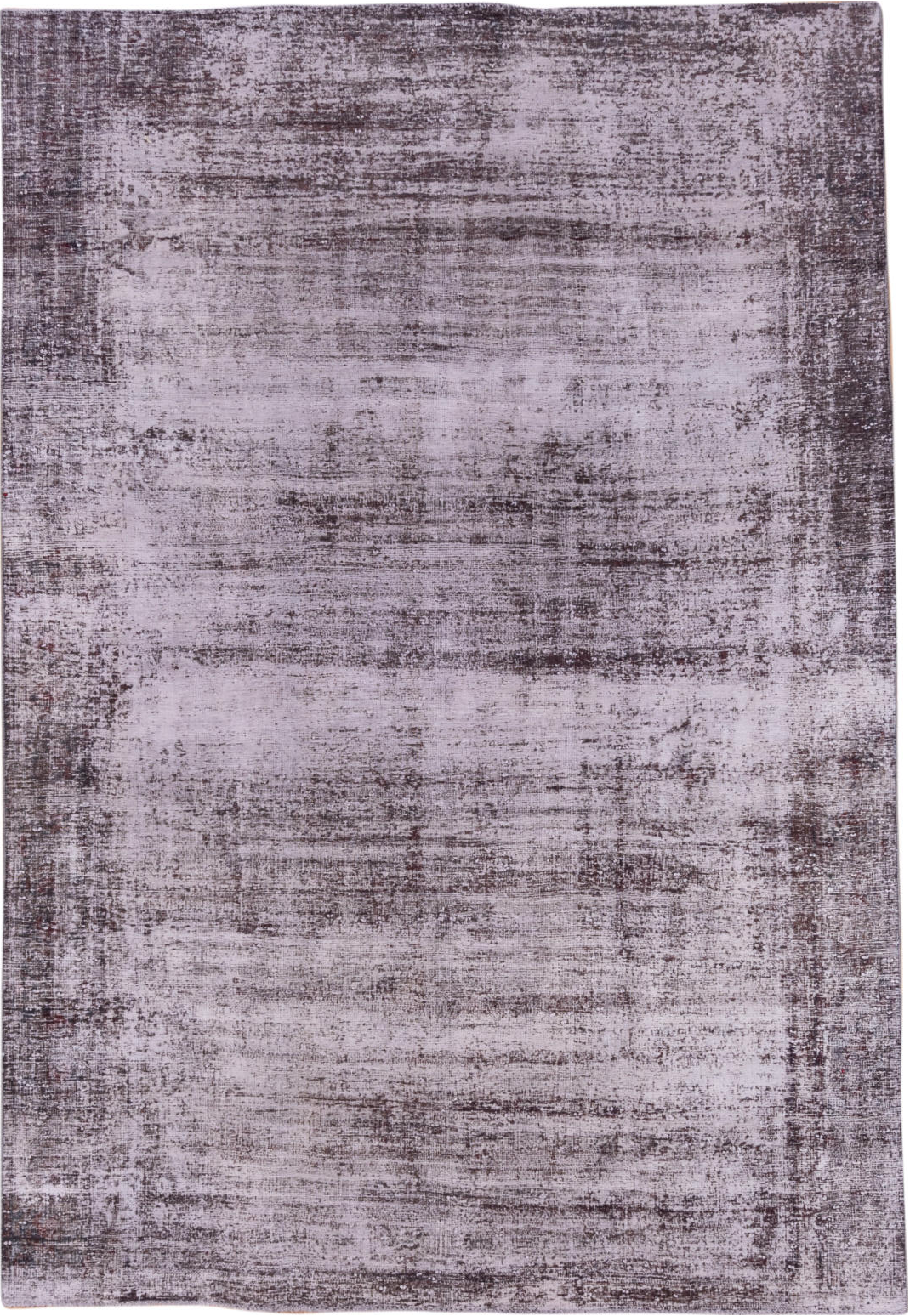 6' x 9' one-of-a-kind handmade vintage Overdyed medium size rug. Color palette: gainsboro, gray, light blue, light gray