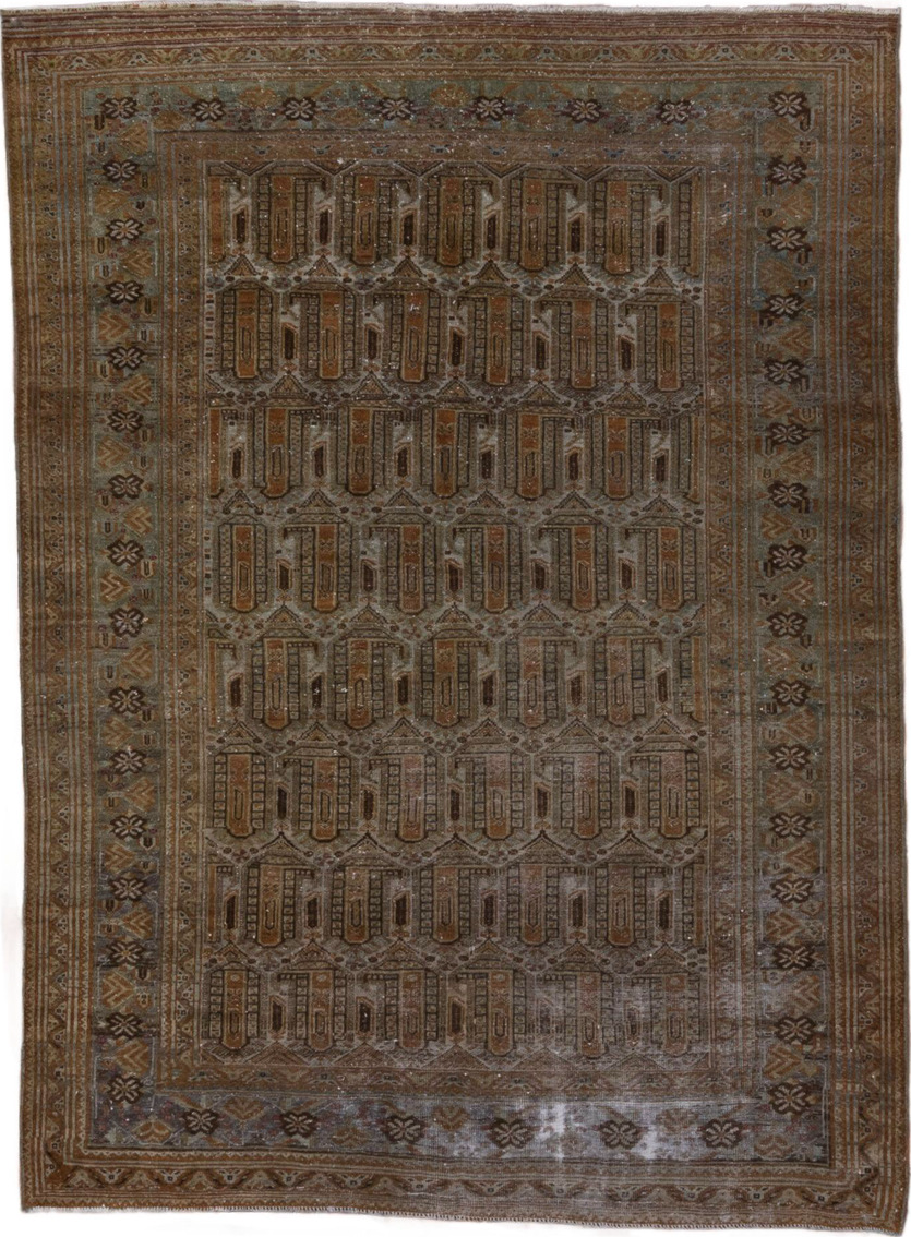 4' x 6' one-of-a-kind handmade vintage Afshar small size rug. Color palette: brown, gray