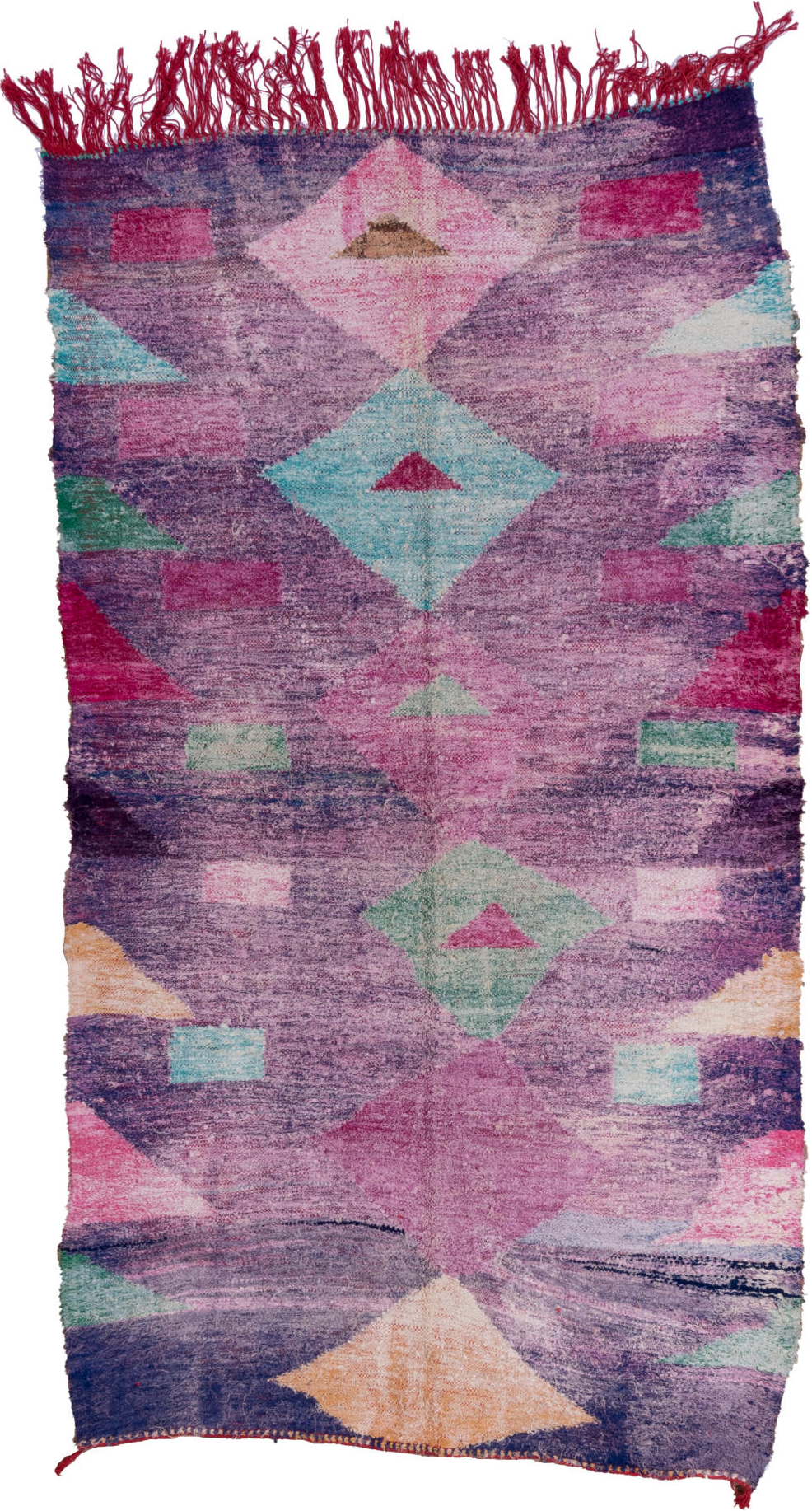 4' x 8' one-of-a-kind handmade vintage Rag Rug rug. Color palette: blue, dark gray, dark slate gray, gray, light blue