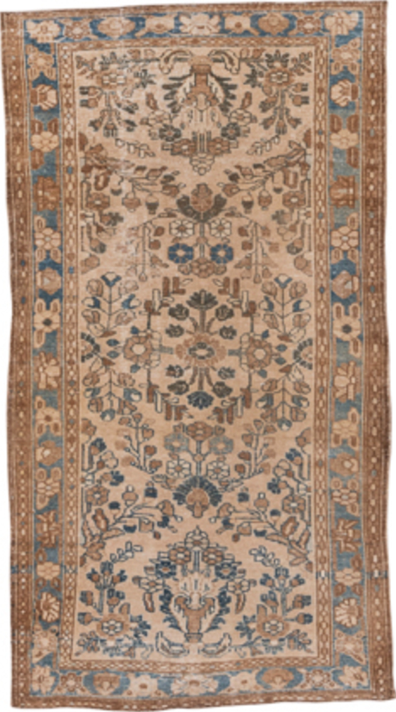 3' x 6' one-of-a-kind handmade vintage Sivas small size rug. Color palette: gray, pink, brown, blue