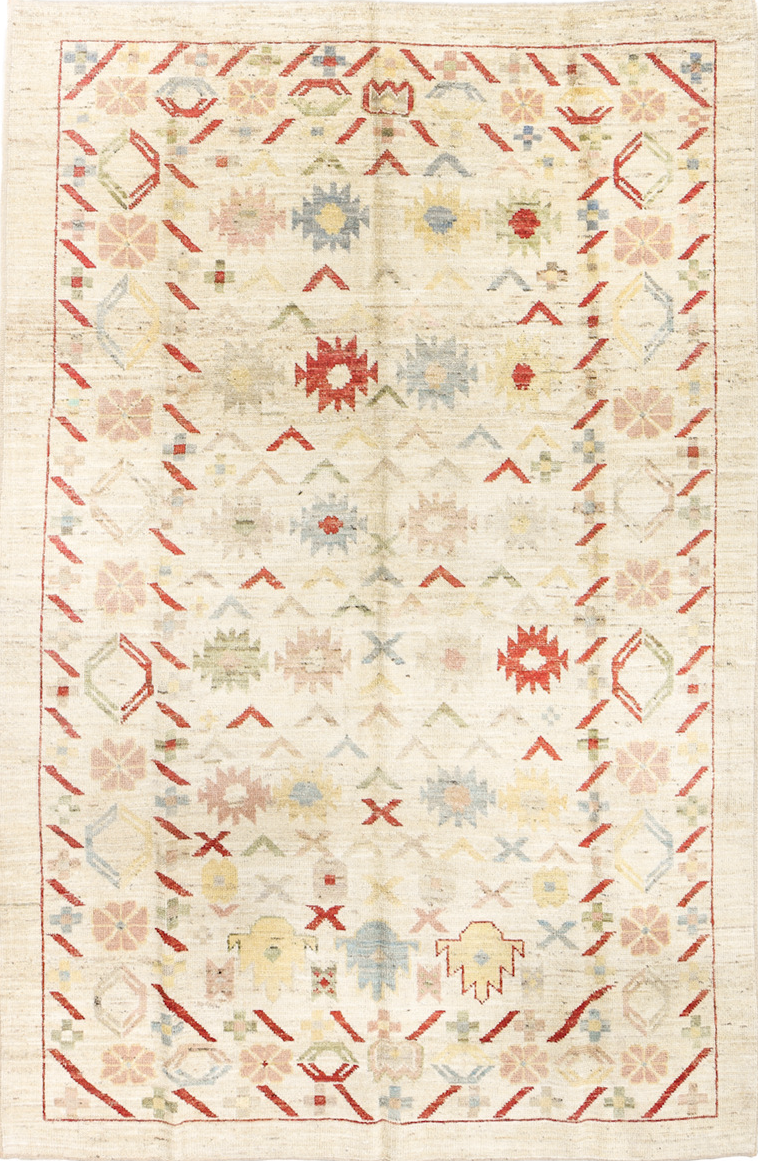 6' x 9' one-of-a-kind handmade vintage Tulu medium size rug. Color palette: brown, dark gray, dim gray, gainsboro, gray