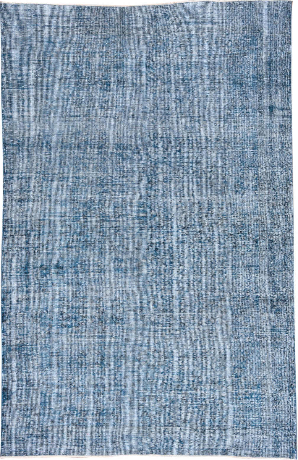 5' x 8' one-of-a-kind handmade vintage Overdyed medium size rug. Color palette: arapawa, blue, fiord, gainsboro, gray