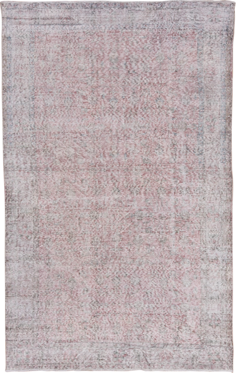 5' x 8' one-of-a-kind handmade vintage Overdyed medium size rug. Color palette: dark gray, gainsboro, gray, light gray