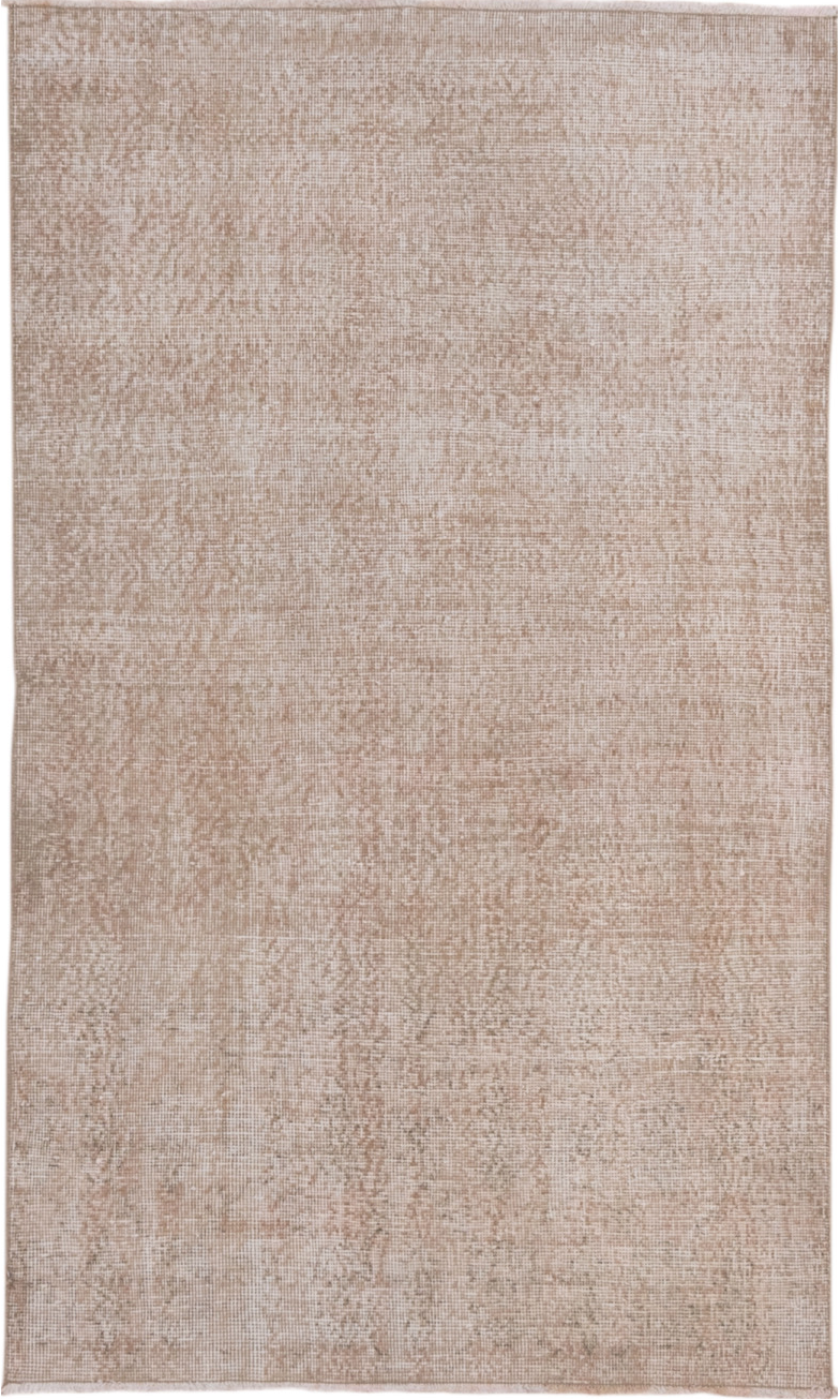 3' x 6' one-of-a-kind handmade vintage Oushak small size rug. Color palette: gray, light gray, off-white, pink, snow, white