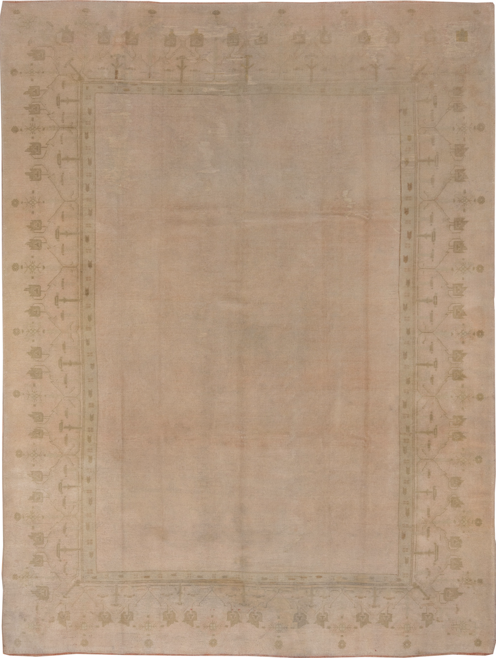 3' x 10' one-of-a-kind handmade vintage Heriz runner rug. Color palette: brown, pink