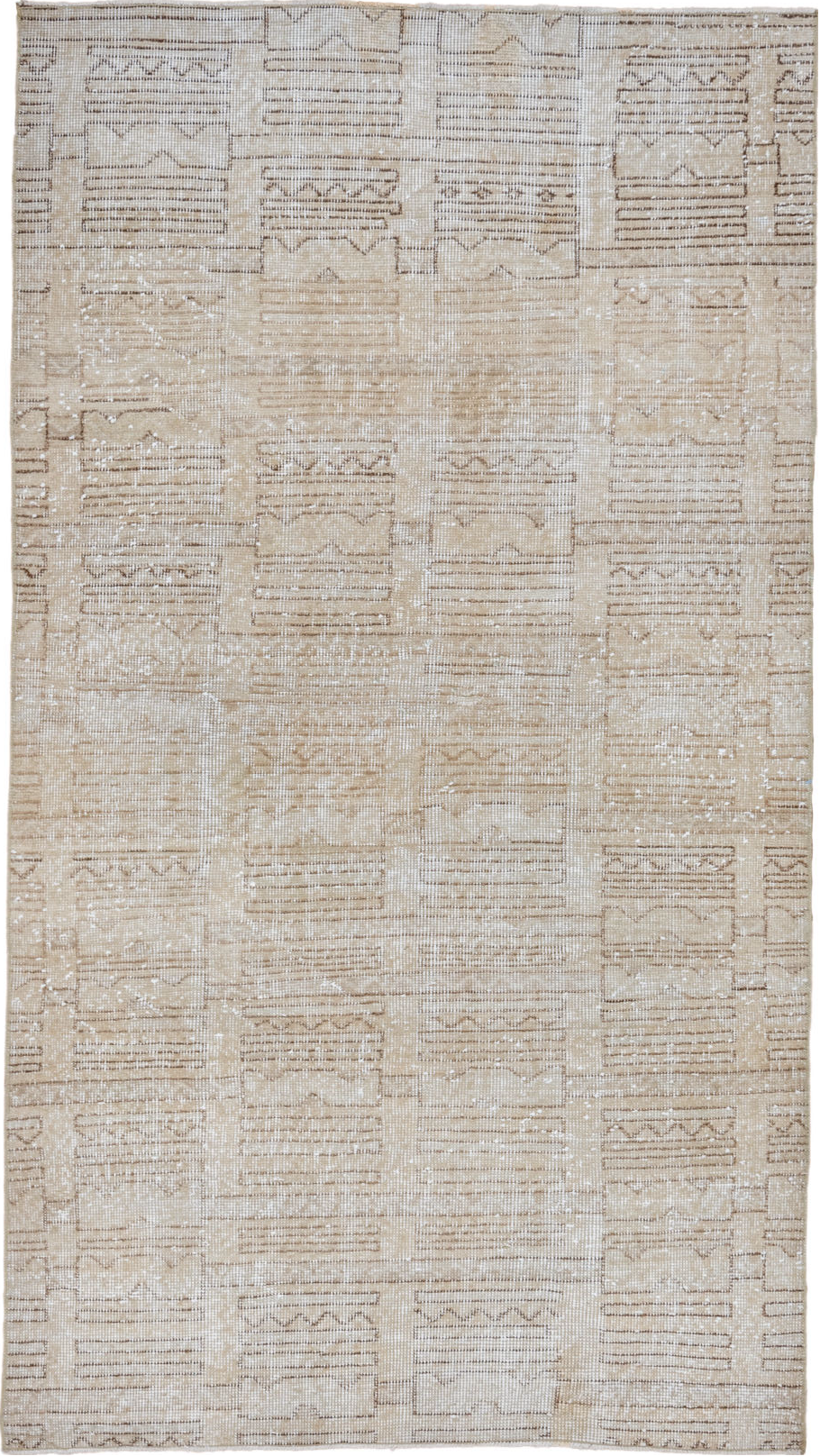 3' x 6' one-of-a-kind handmade vintage Oushak small size rug. Color palette: dim gray, gainsboro, gray, light gray