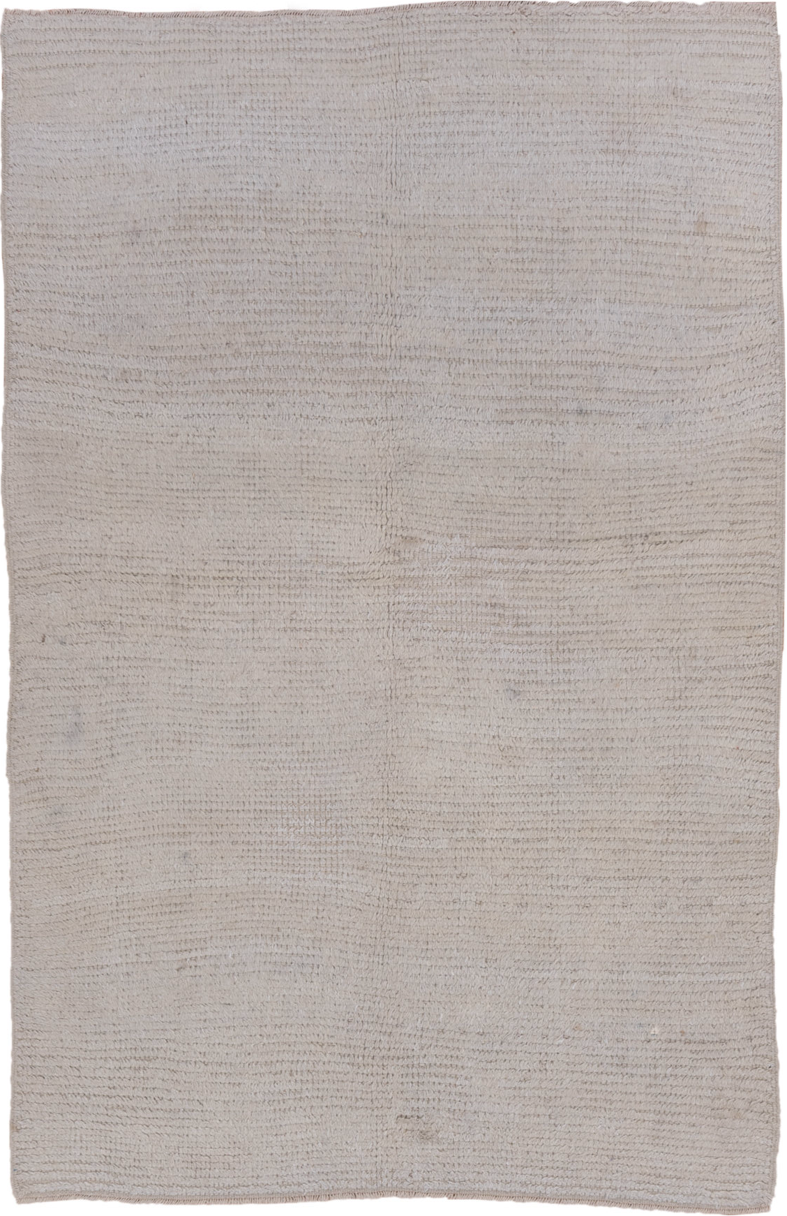 4' x 6' one-of-a-kind handmade vintage Tulu small size rug. Color palette: dark gray, gray, light gray, off-white, pink