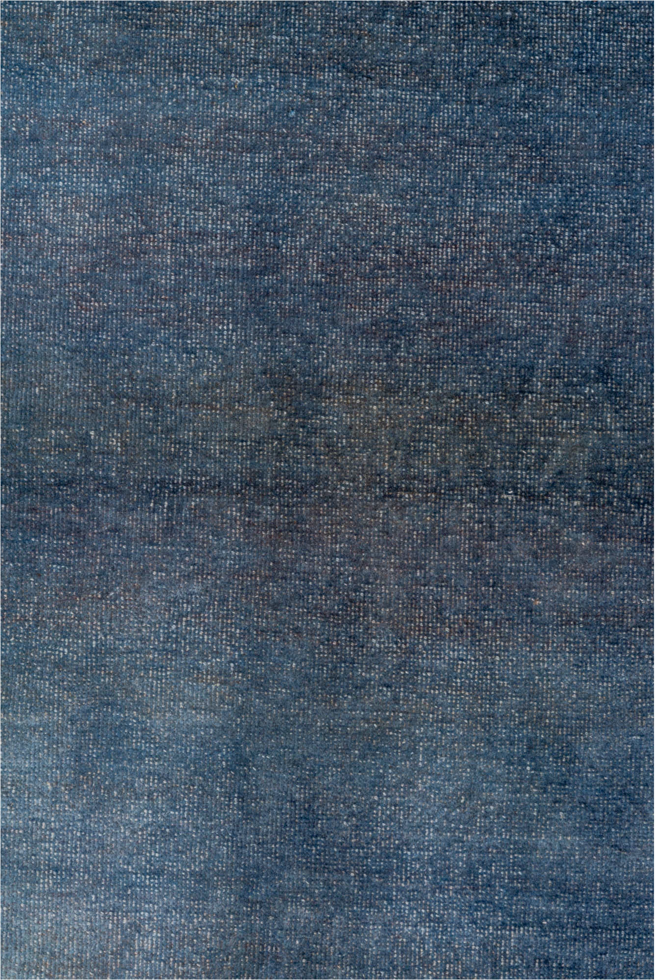 5' x 7' one-of-a-kind handmade vintage Overdyed rug. Color palette: blue, dark gray, fiord, gray, light blue, light gray