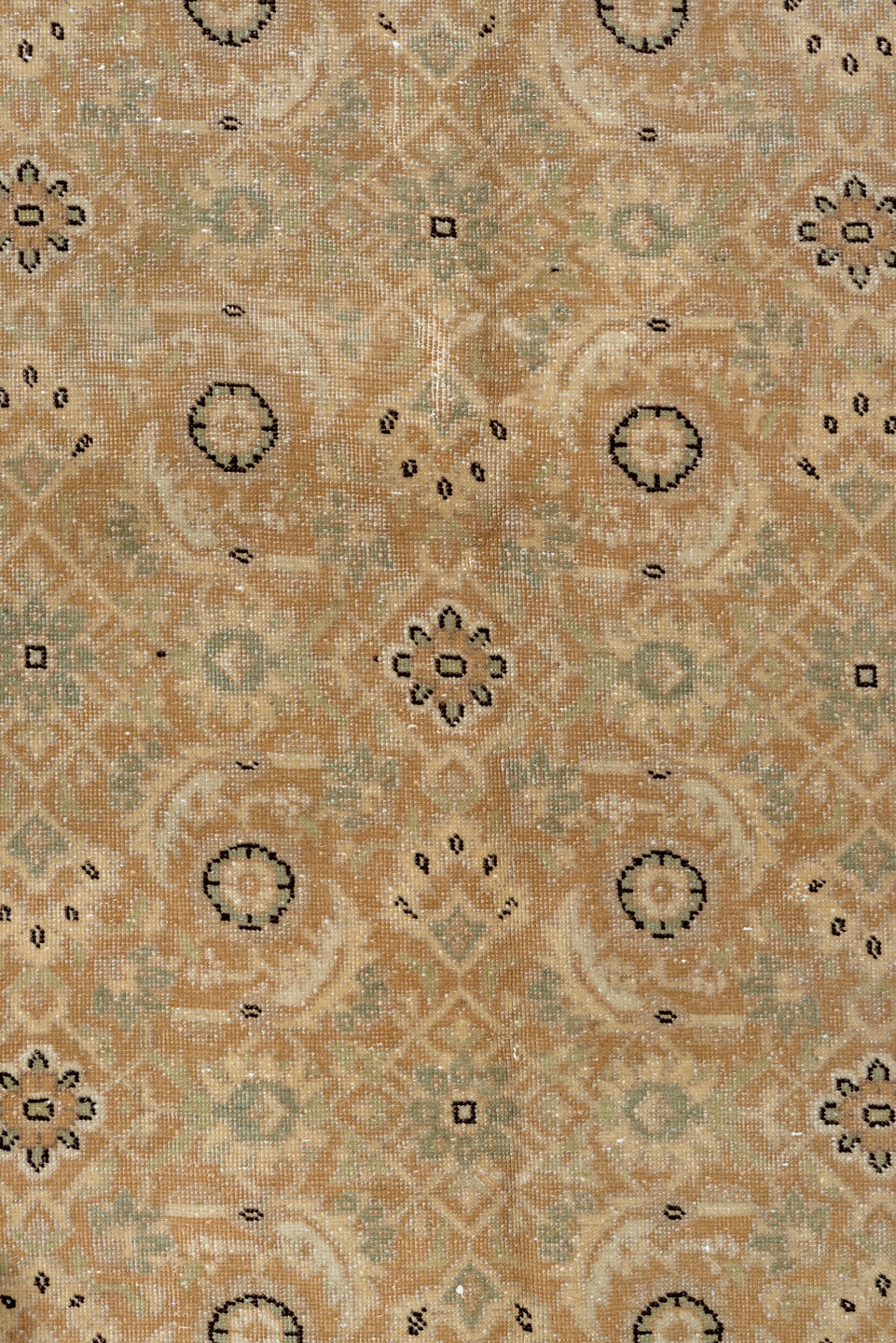 8' x 11' one-of-a-kind handmade vintage Tabriz large size rug. Color palette: off-white, brown, tan