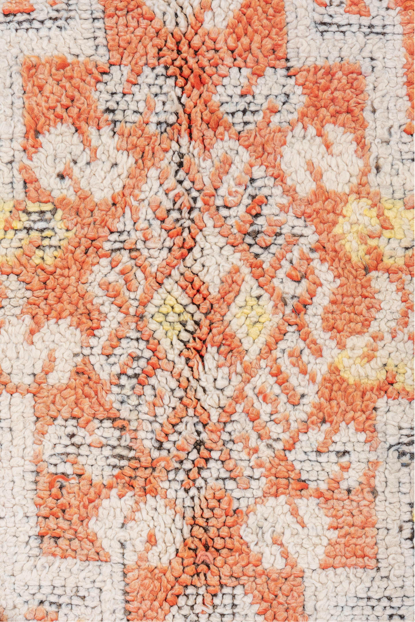 5' x 9' one-of-a-kind handmade vintage Moroccan medium size rug. Color palette: brown, light gray, gray, off-white, pink