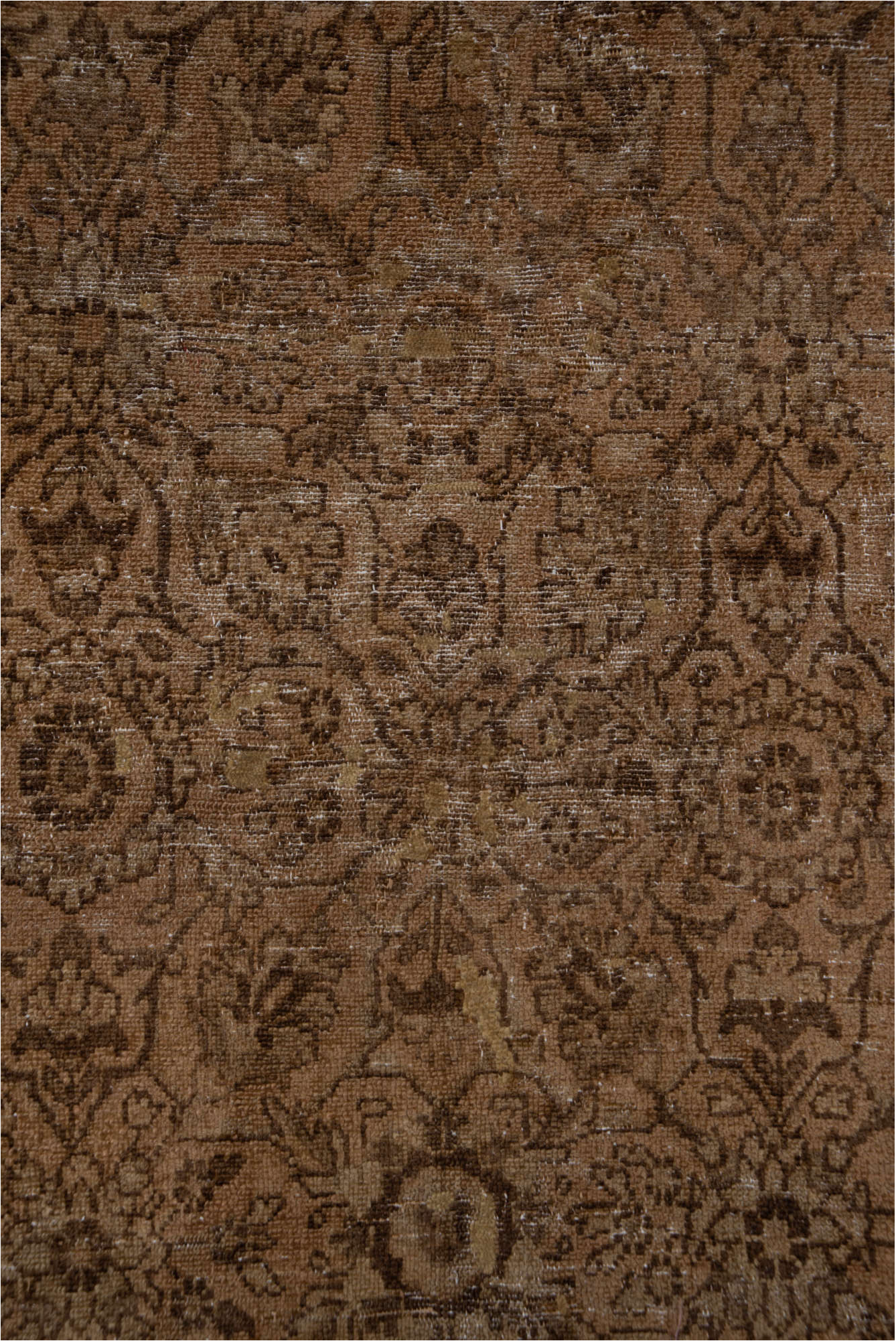 3' x 7' one-of-a-kind handmade vintage Hamadan runner rug. Color palette: brown, gray, pink