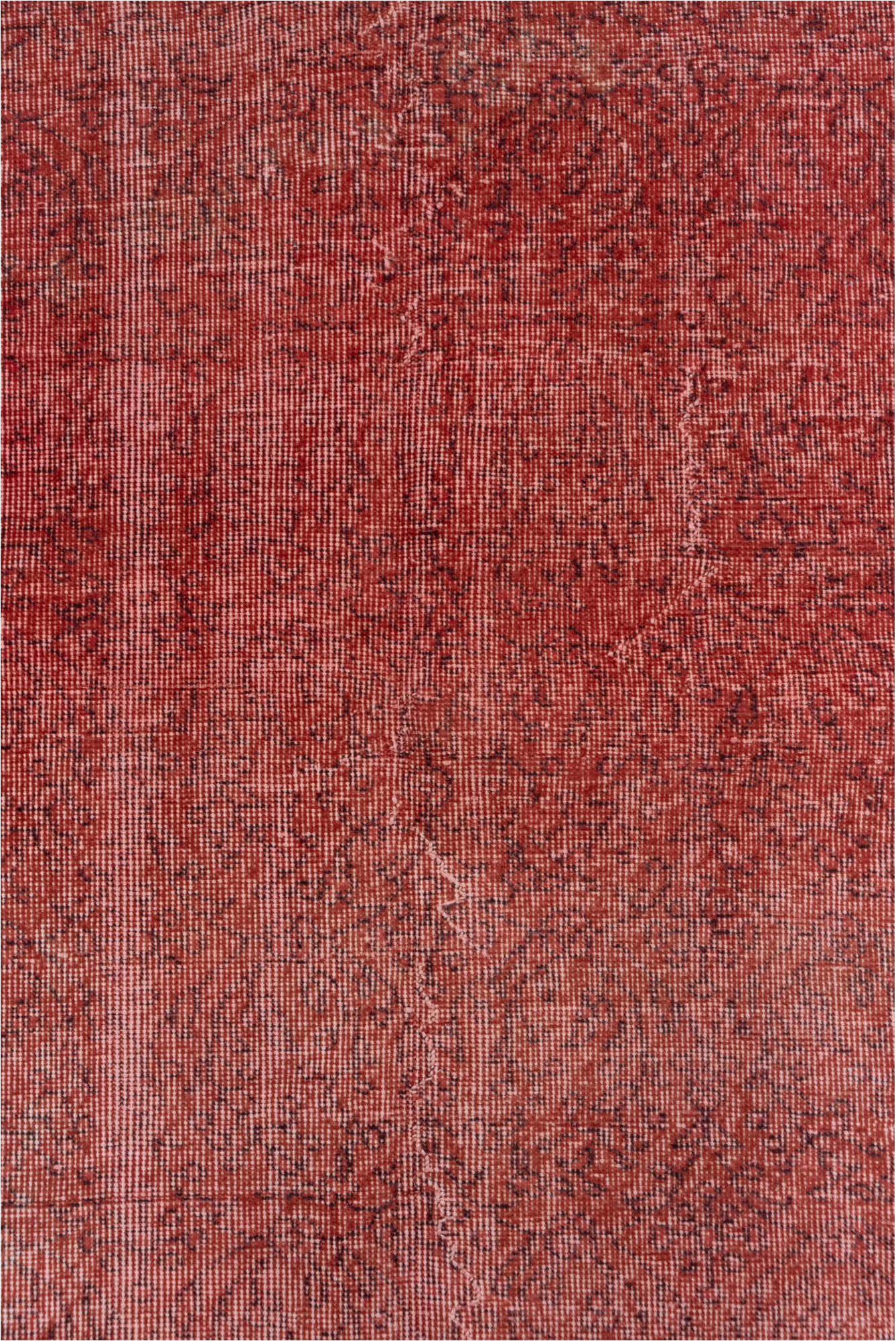 6' x 9' one-of-a-kind handmade vintage Overdyed medium size rug. Color palette: brown, pink, red