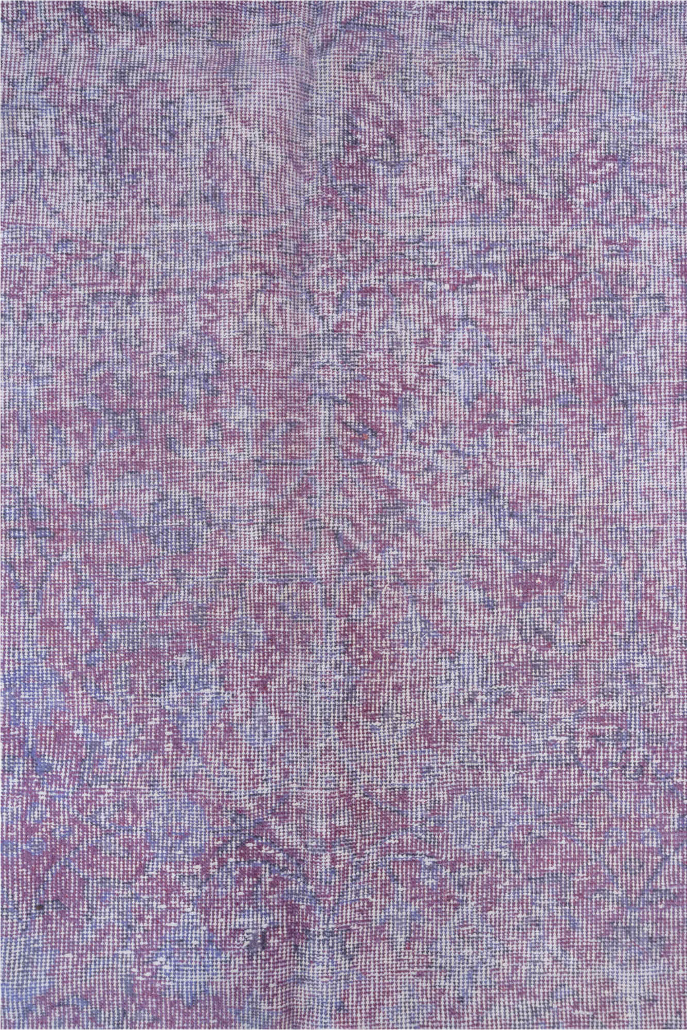 6' x 10' one-of-a-kind handmade vintage Overdyed large size rug. Color palette: gray, light blue, light gray, off-white