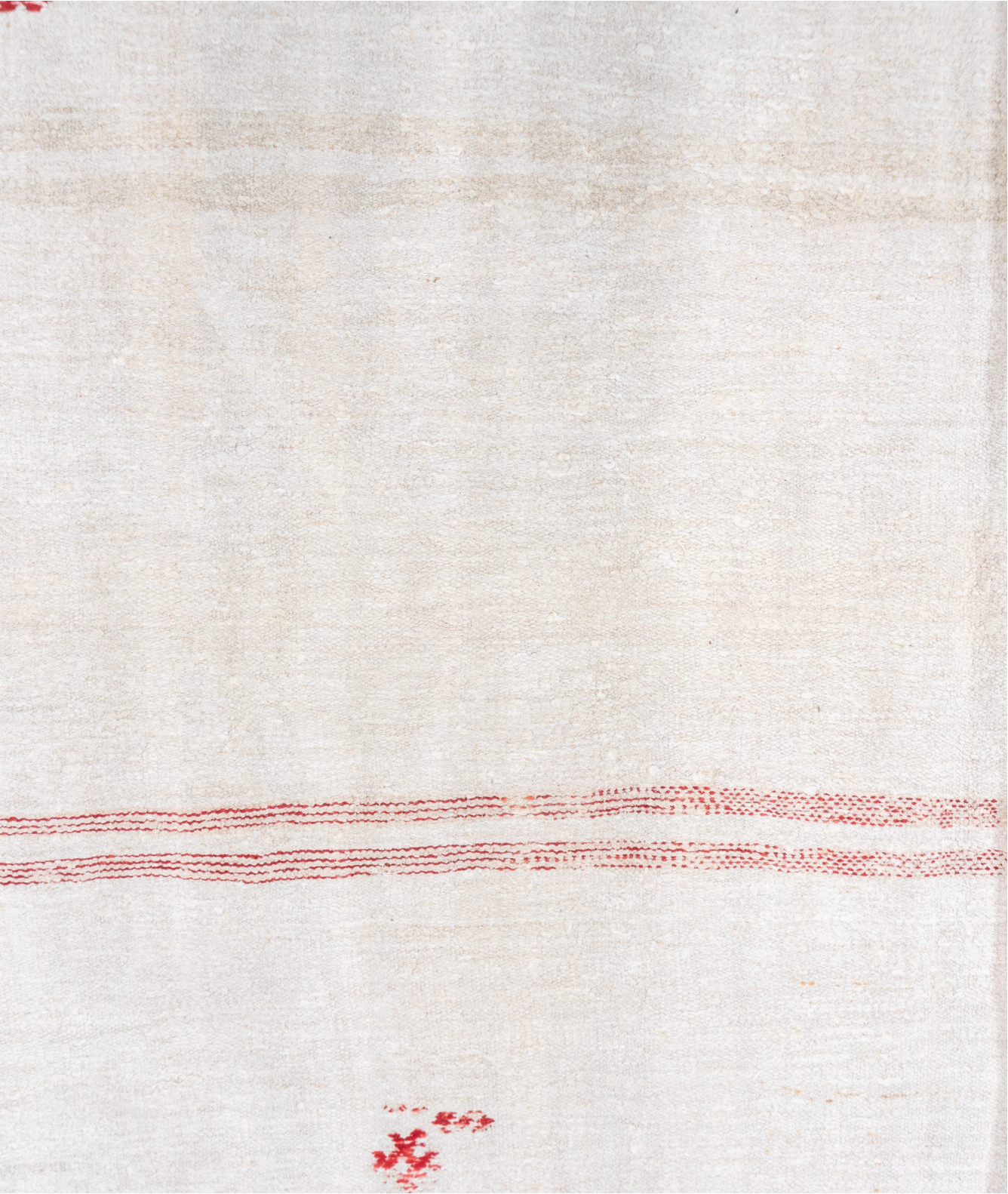 5' x 12' one-of-a-kind handmade vintage Hemp Kilim rug. Color palette: brown, floral white, gainsboro, ghost white, gray