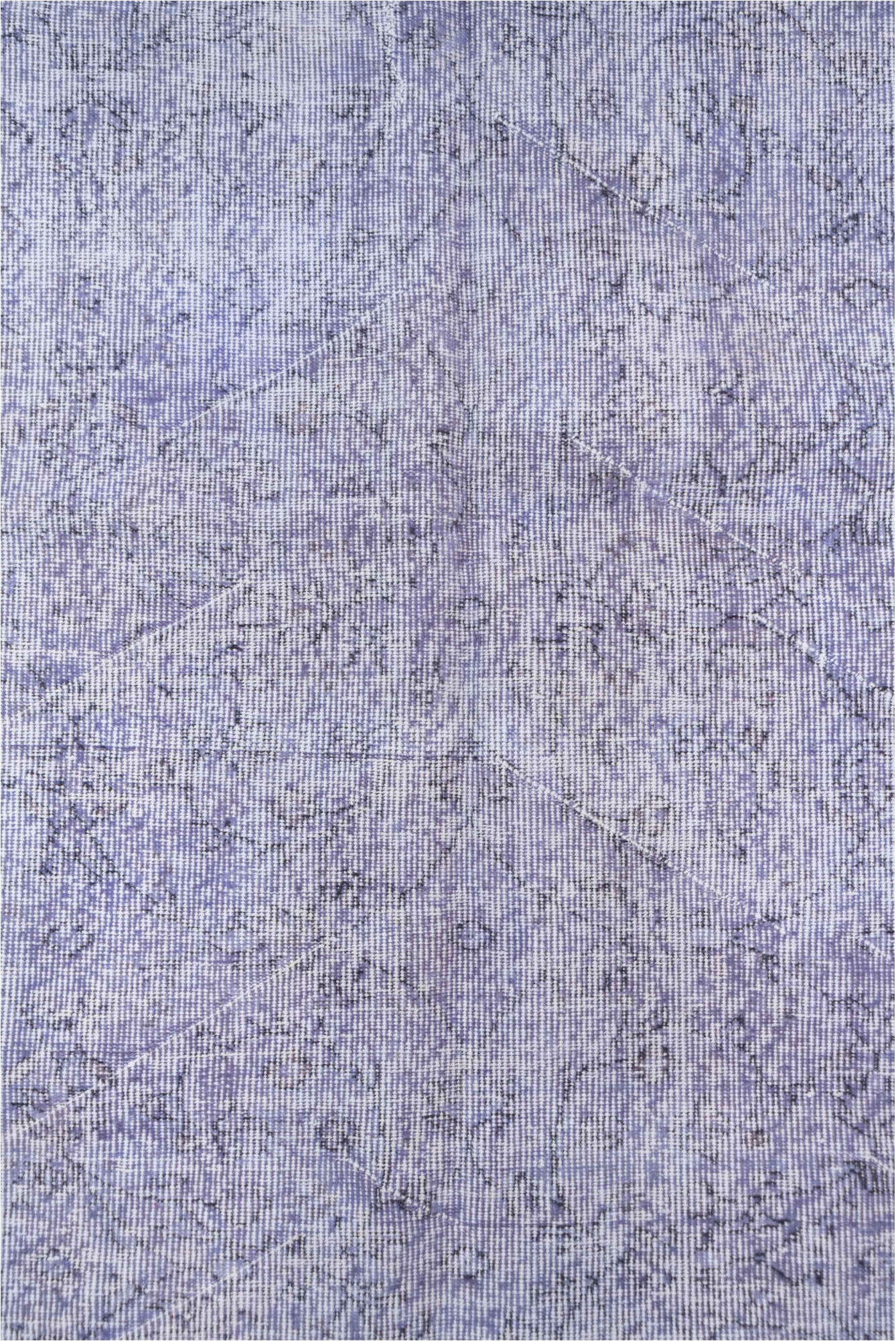 5' x 8' one-of-a-kind handmade vintage Overdyed medium size rug. Color palette: blue, gray, lavender, light blue, light gray
