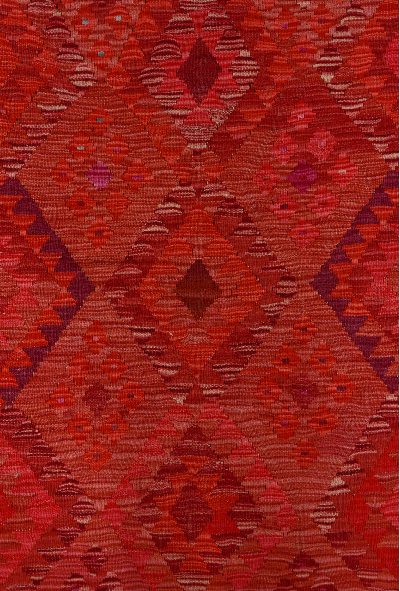 5' x 8' one-of-a-kind handmade vintage Kilim medium size rug. Color palette: brown, dark red, indian red, pink, red