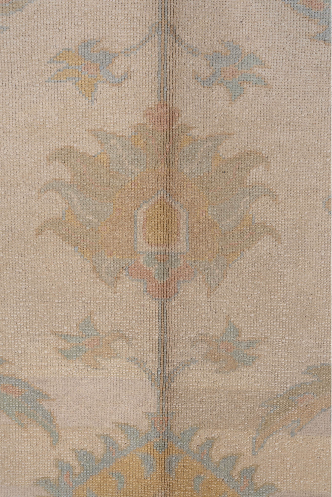 9' x 12' one-of-a-kind handmade vintage Oushak large size rug. Color palette: brown, dark gray, gray, light gray, off-white