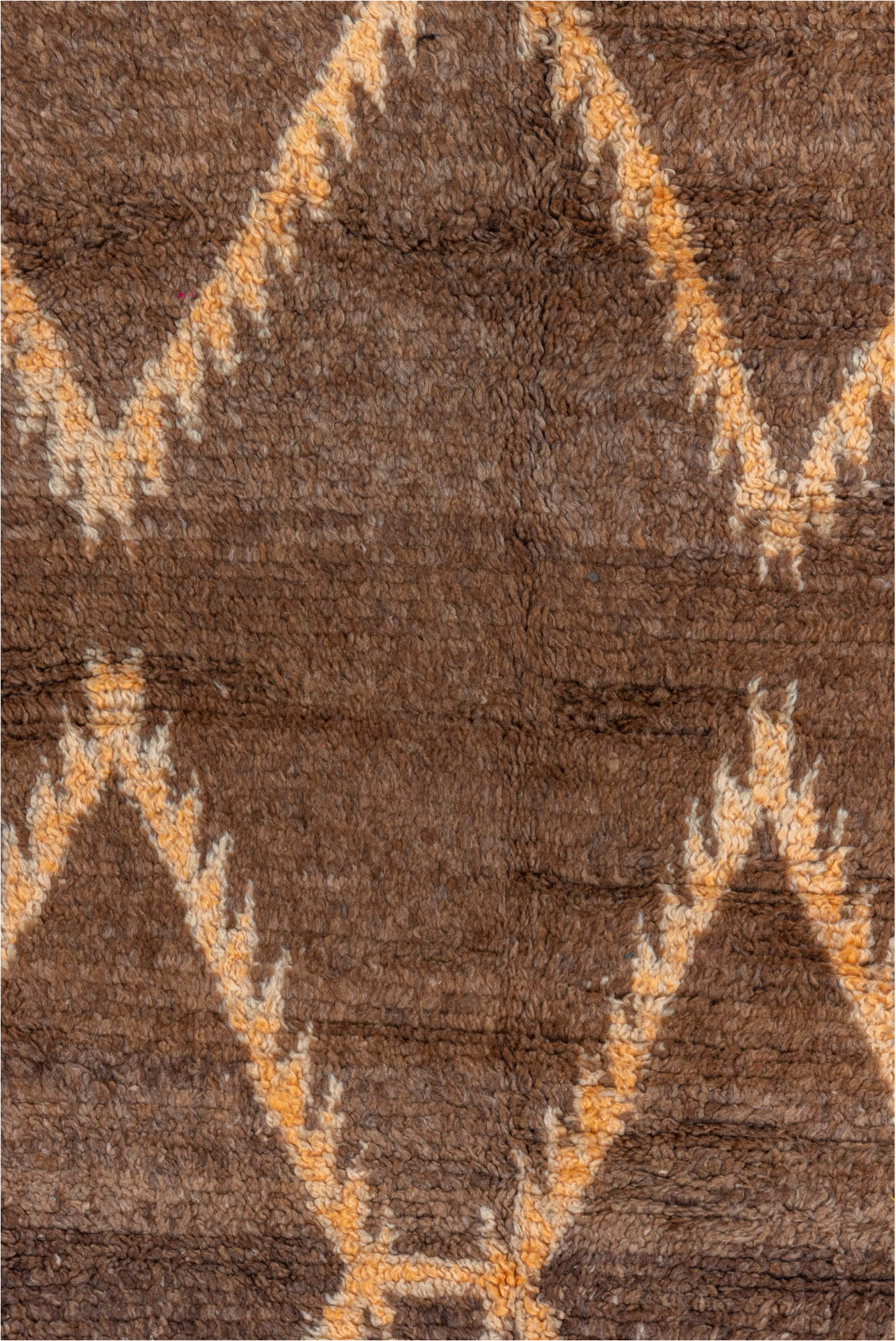 4' x 7' one-of-a-kind handmade vintage Moroccan rug. Color palette: black, blue, brown, gray, off-white, orange, pink