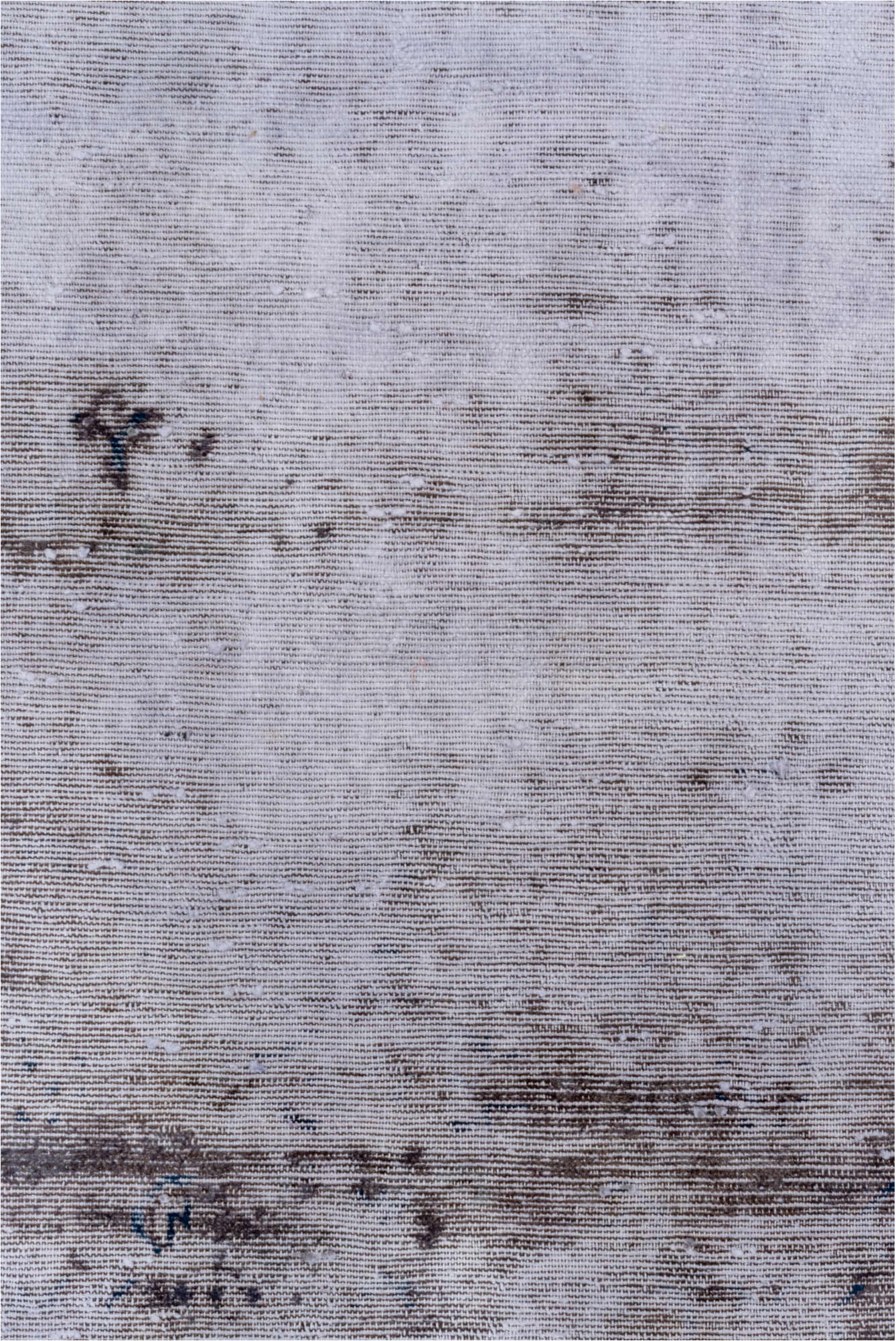 3' x 10' one-of-a-kind handmade vintage Overdyed runner rug. Color palette: blue, gainsboro, gray, light blue, light gray