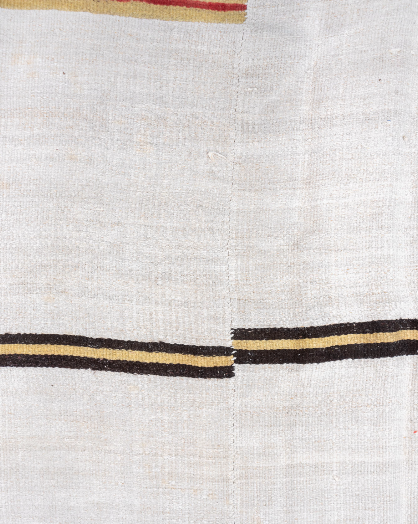 6' x 14' one-of-a-kind handmade vintage Hemp Kilim large size rug. Color palette: brown, gainsboro, ghost white, gray