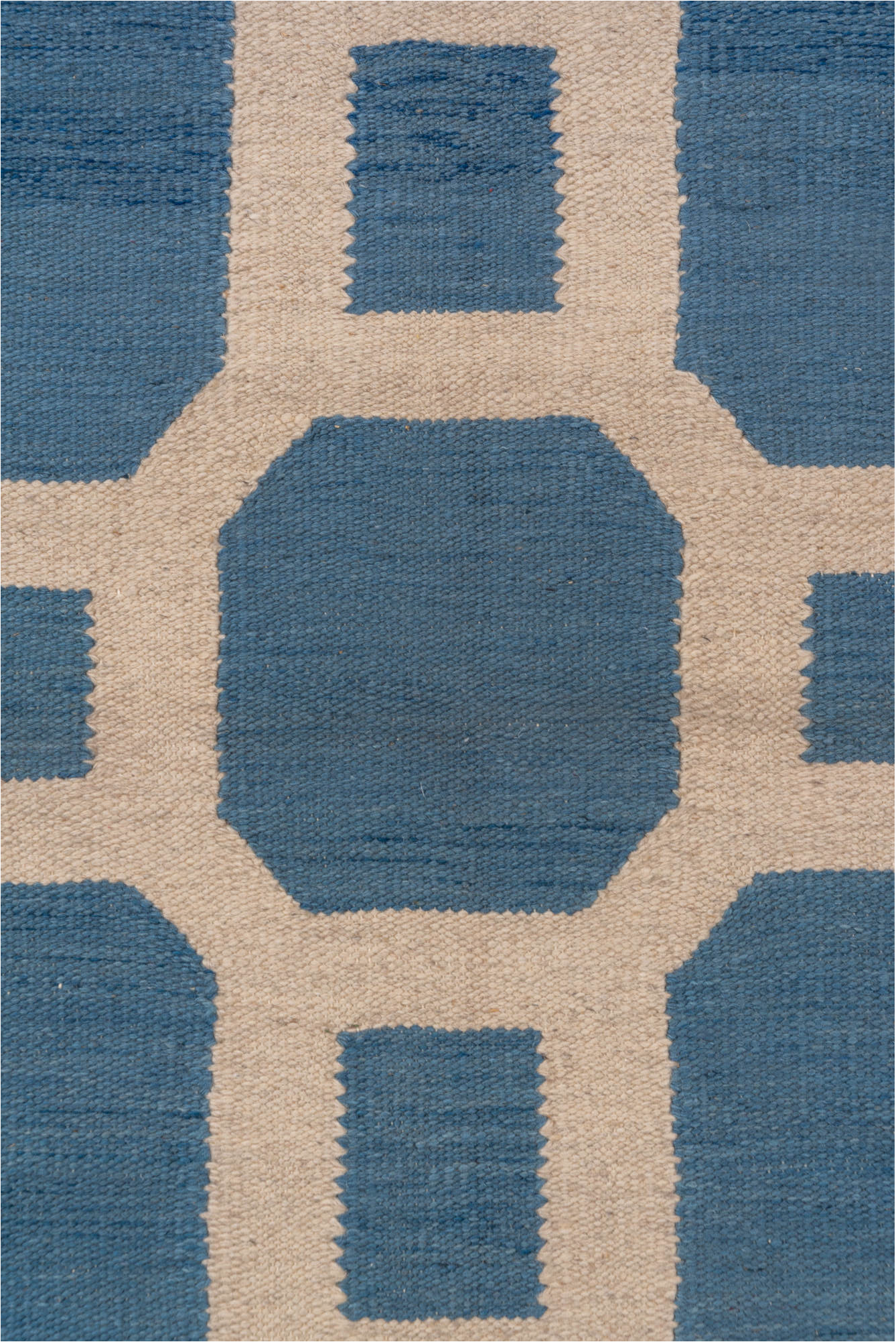 4' x 6' one-of-a-kind handmade vintage Kilim small size rug. Color palette: arapawa, blue, dark gray, fiord, gray