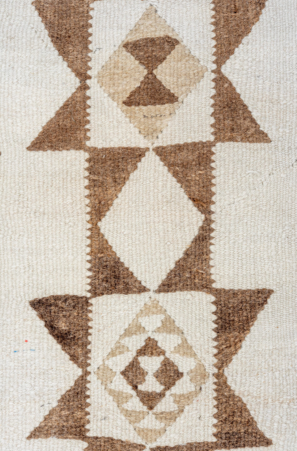 2' x 11' one-of-a-kind handmade vintage Kilim runner rug. Color palette: brown, off-white, gray, pink, light gray, orange
