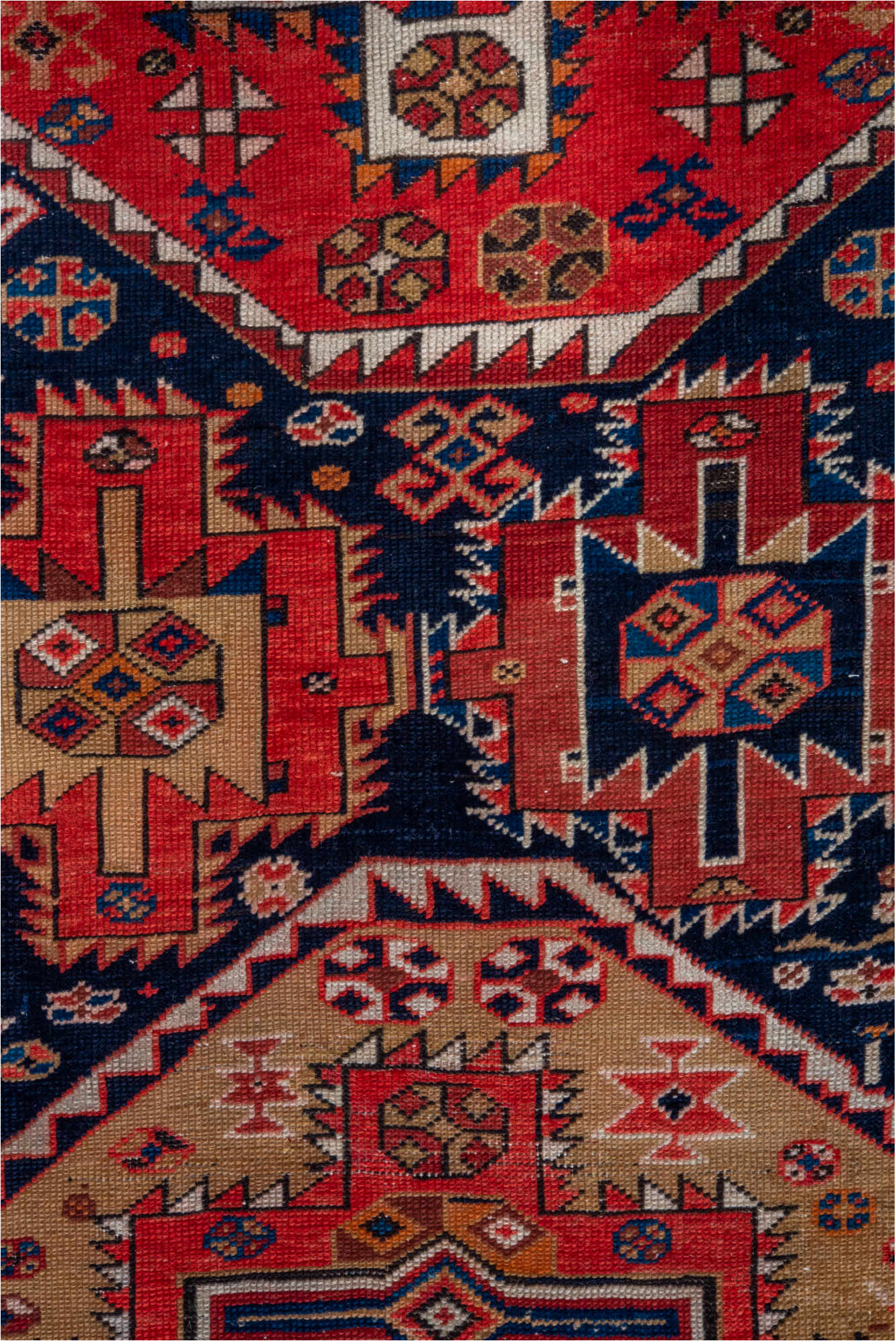 3' x 6' one-of-a-kind handmade vintage Shirvan runner rug. Color palette: brown, dim gray, gray, light slate gray, pink, red