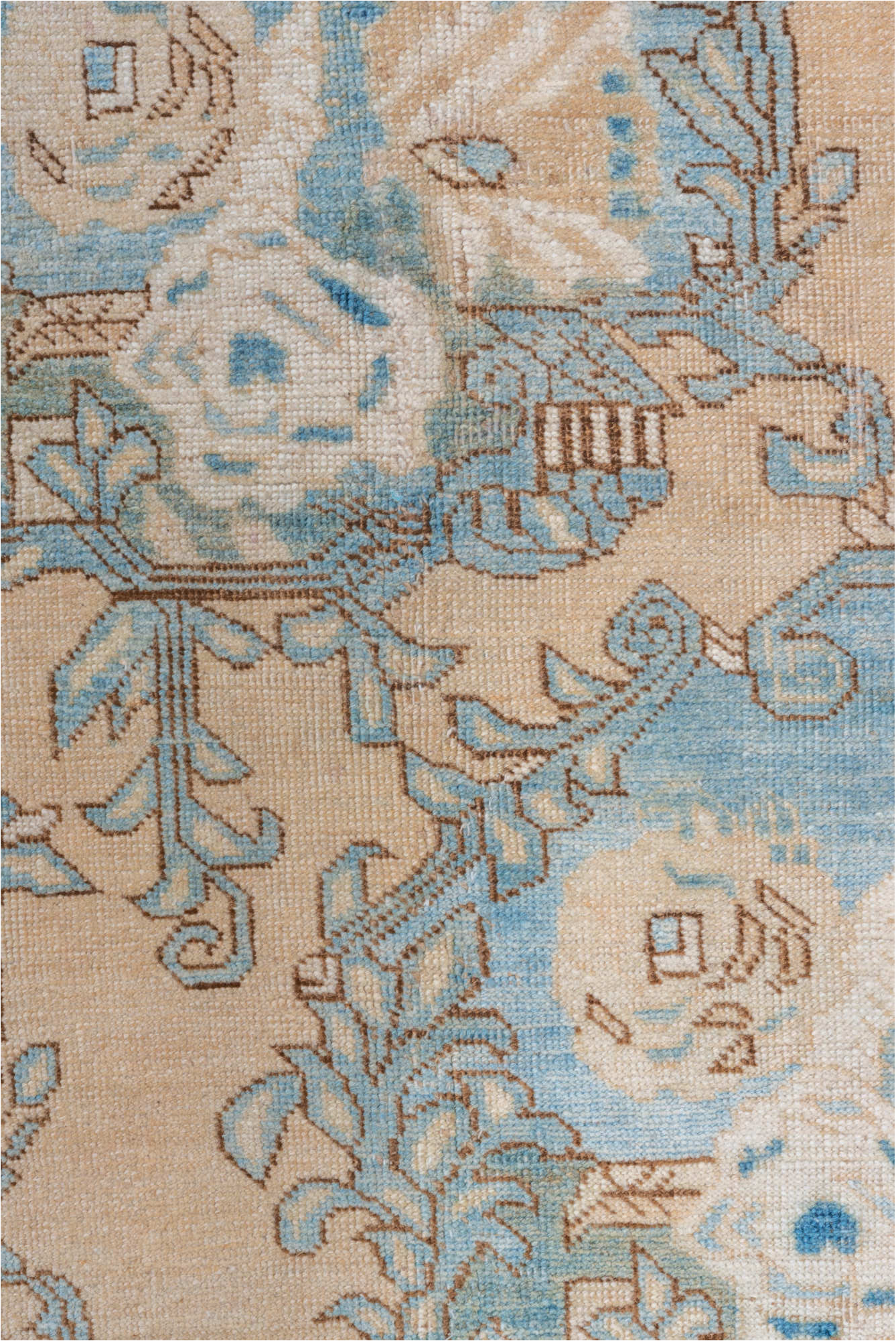 8' x 10' one-of-a-kind handmade vintage Tabriz large size rug. Color palette: blue, brown, gainsboro, gray, light blue