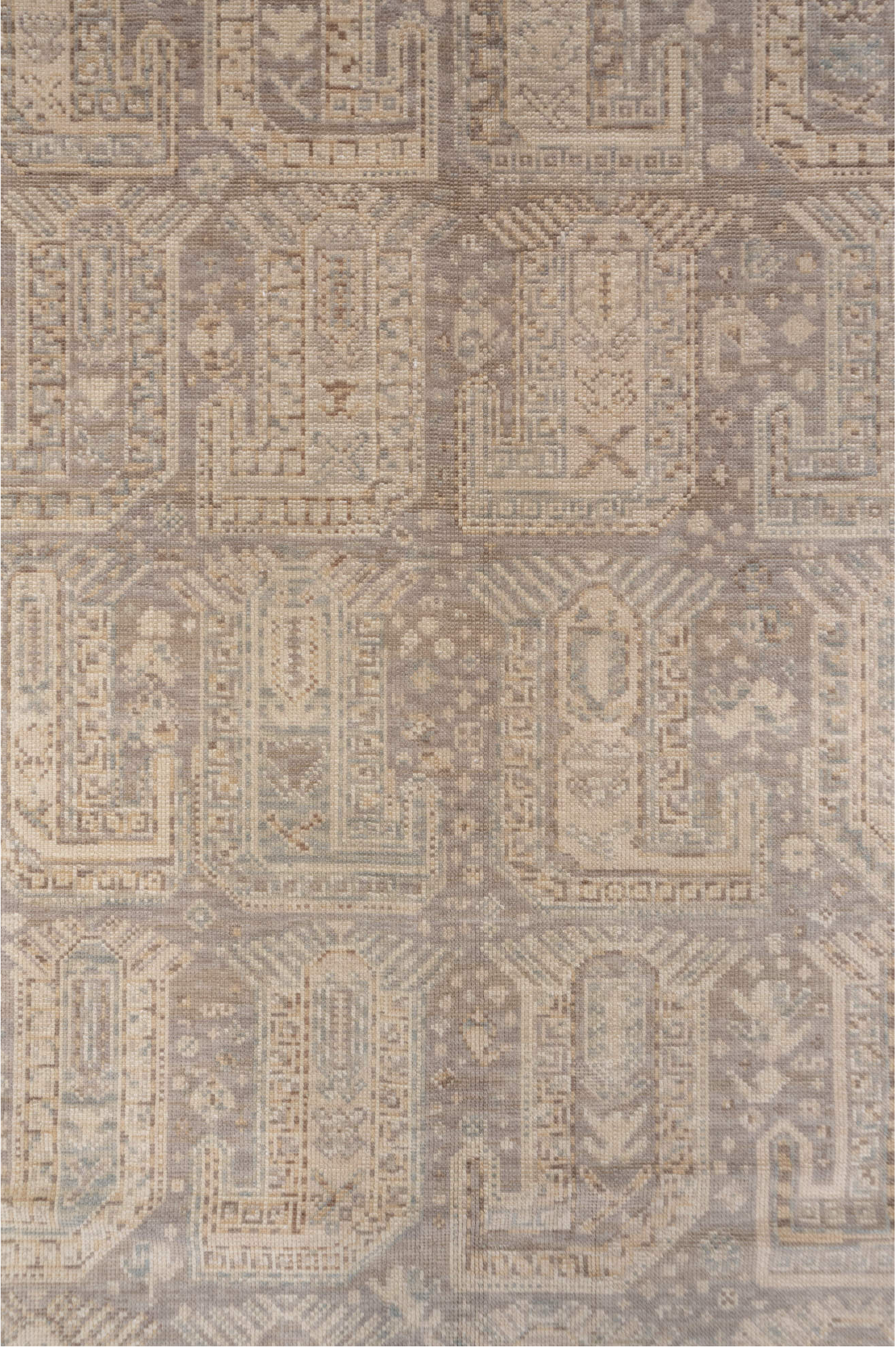 8' x 11' one-of-a-kind handmade vintage Sivas large size rug. Color palette: brown, gray, light gray, off-white, orange