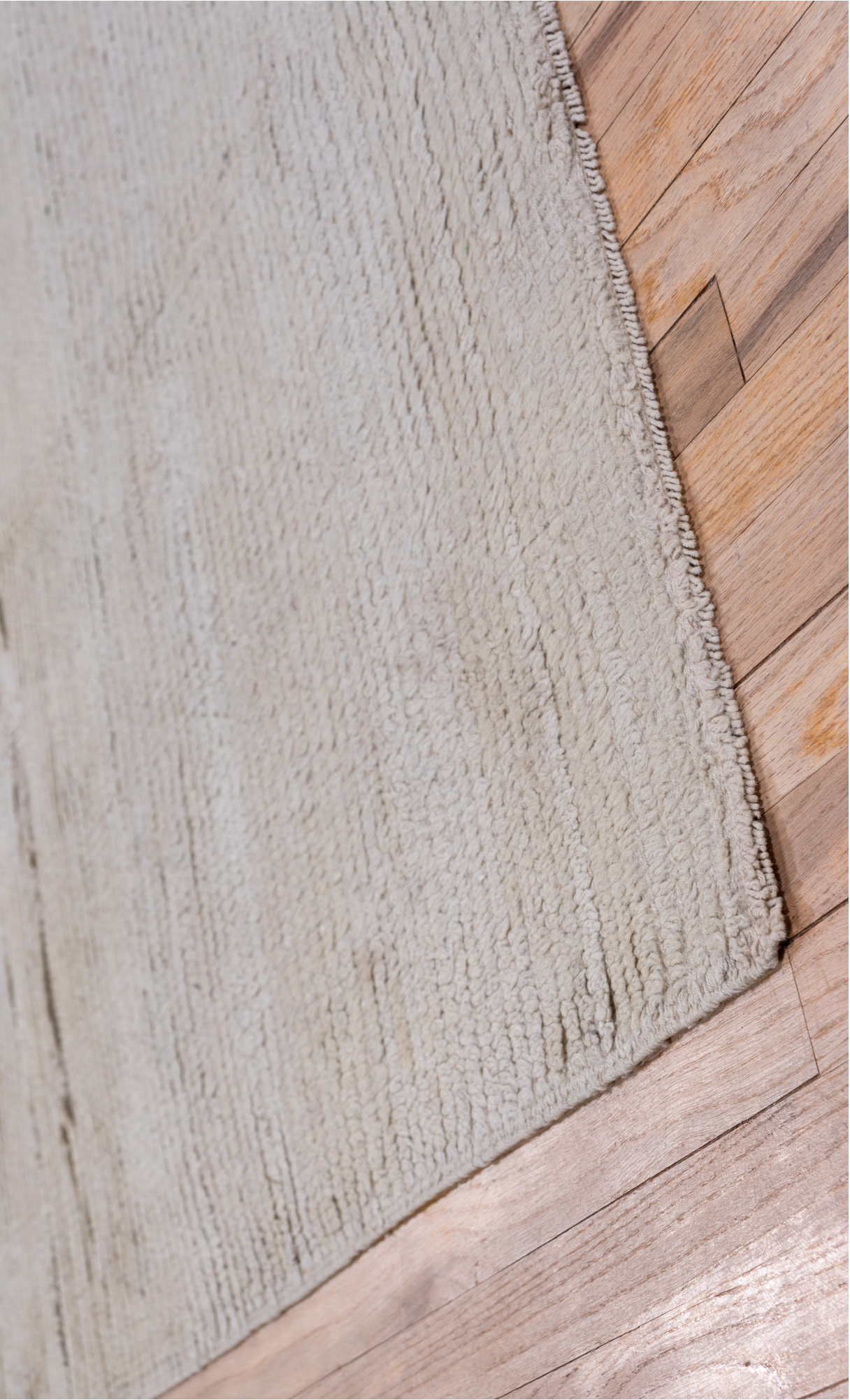 4' x 6' one-of-a-kind handmade vintage Tulu small size rug. Color palette: dark gray, gray, light gray, off-white, pink