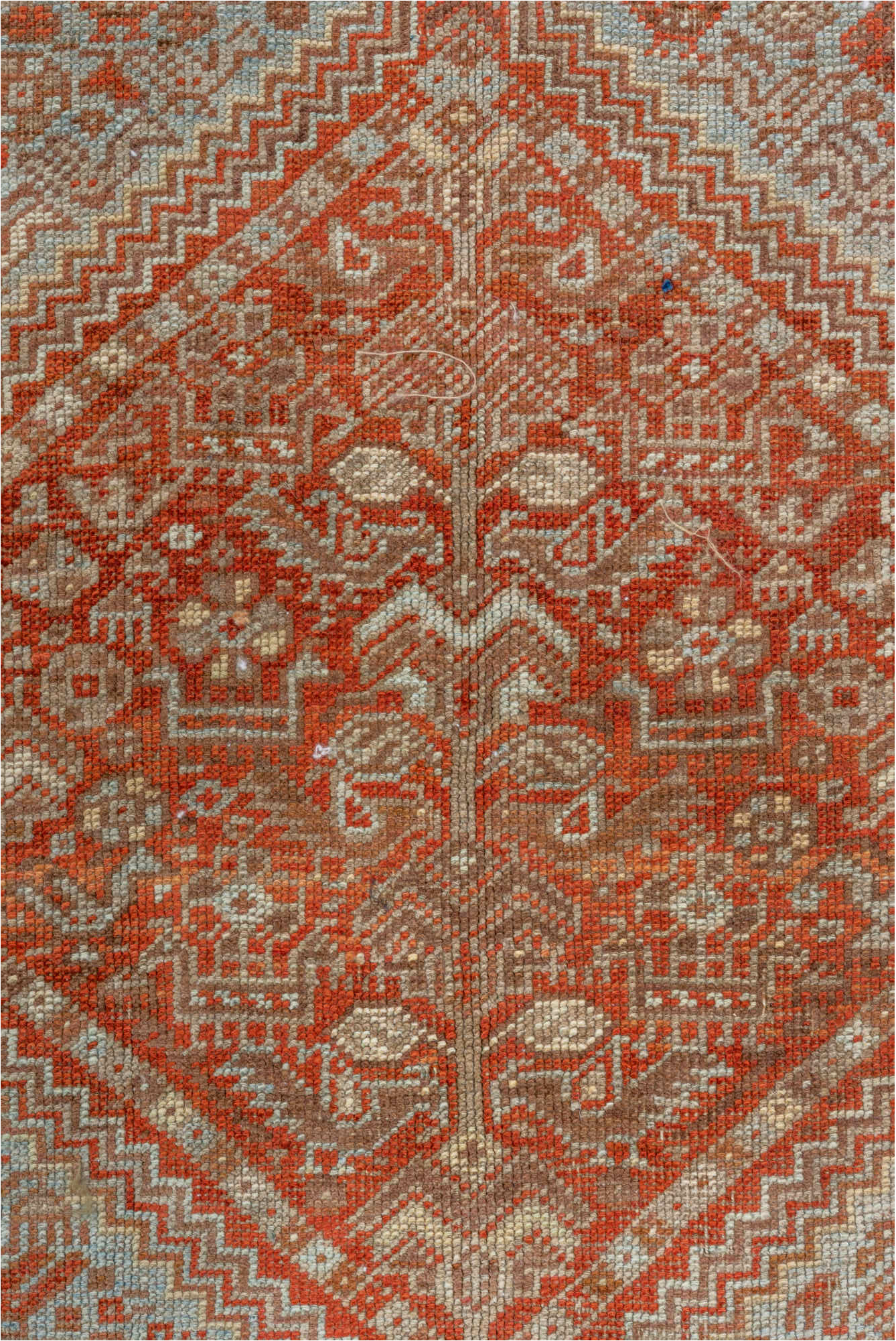 7' x 10' one-of-a-kind handmade vintage Shiraz large size rug. Color palette: brown, gray, light gray, off-white, pink, red