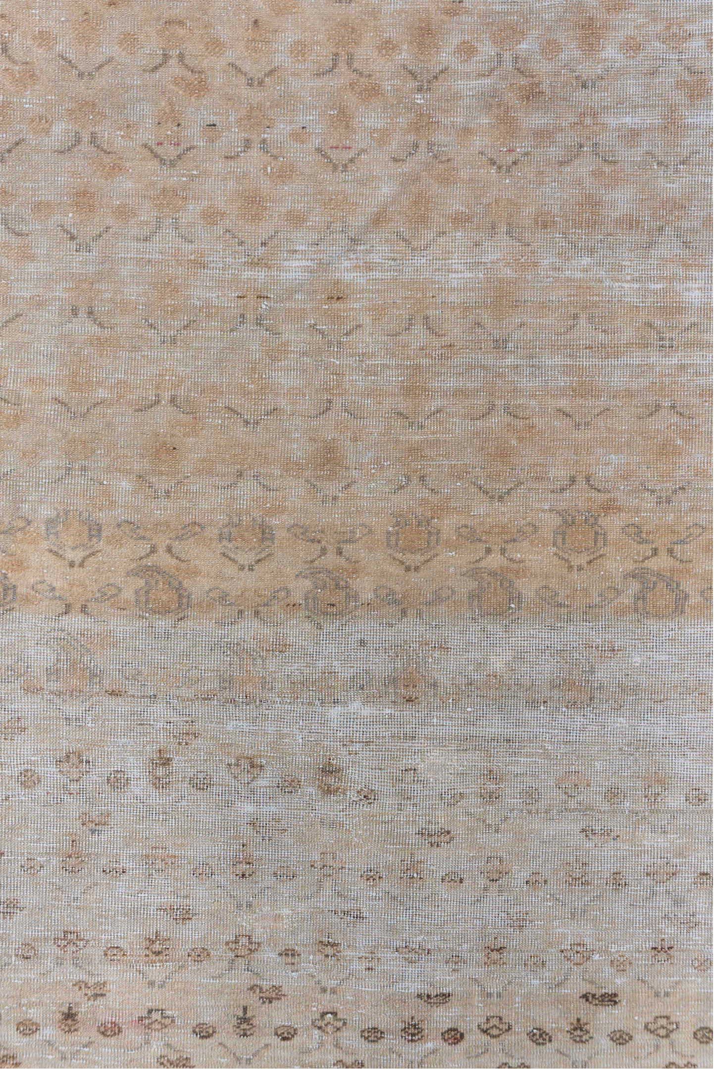 3' x 5' one-of-a-kind handmade vintage Sivas small size rug. Color palette: brown, gray, light gray, off-white, pink, white