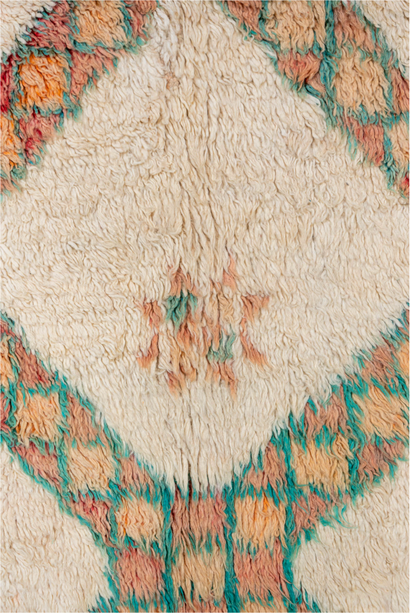 5' x 9' one-of-a-kind handmade vintage Moroccan medium size rug. Color palette: antiquewhite, blue, brown, gray, green