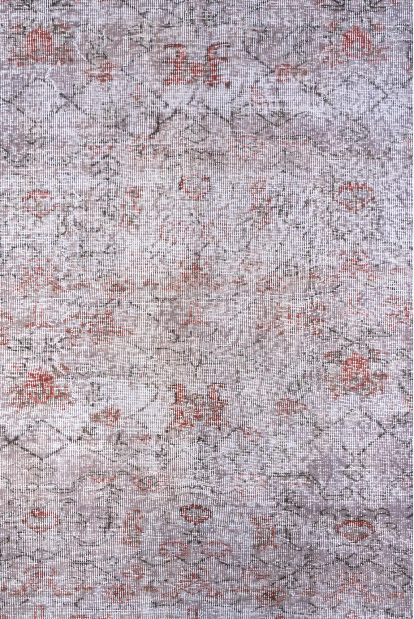 5' x 8' one-of-a-kind handmade vintage Sparta medium size rug. Color palette: brown, dim gray, gray, light gray, off-white