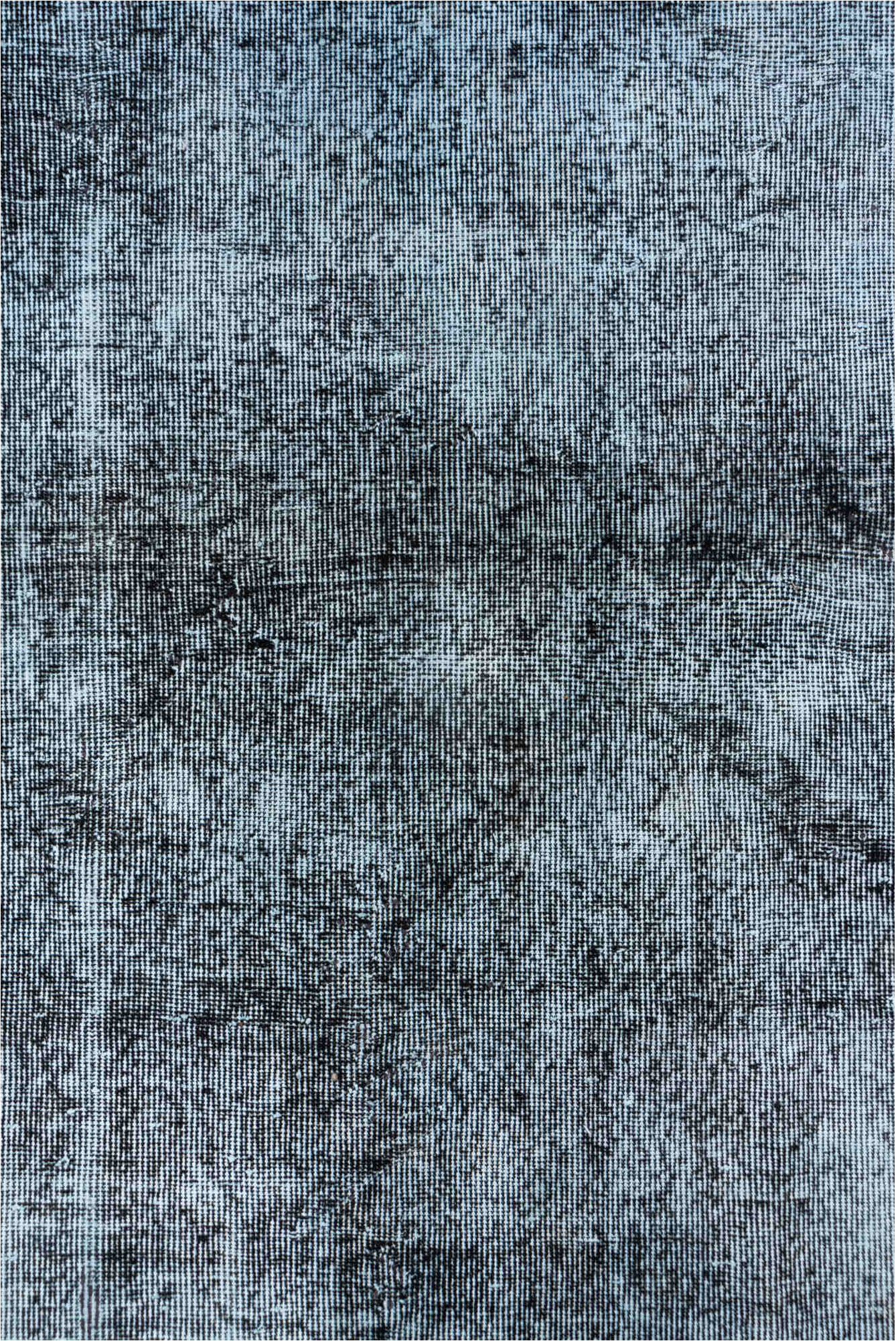 5' x 8' one-of-a-kind handmade vintage Overdyed medium size rug. Color palette: black, blue, charcoal, gainsboro, gray