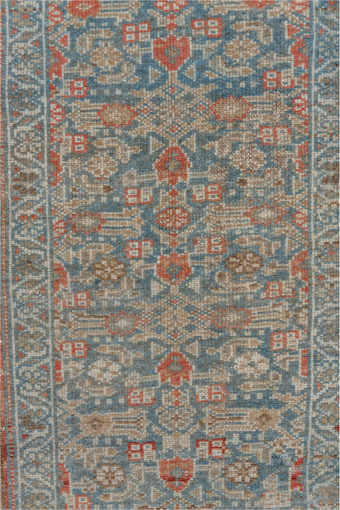 3' x 6' one-of-a-kind handmade vintage Malayer small size rug. Color palette: brown, dark gray, gray, light gray, off-white