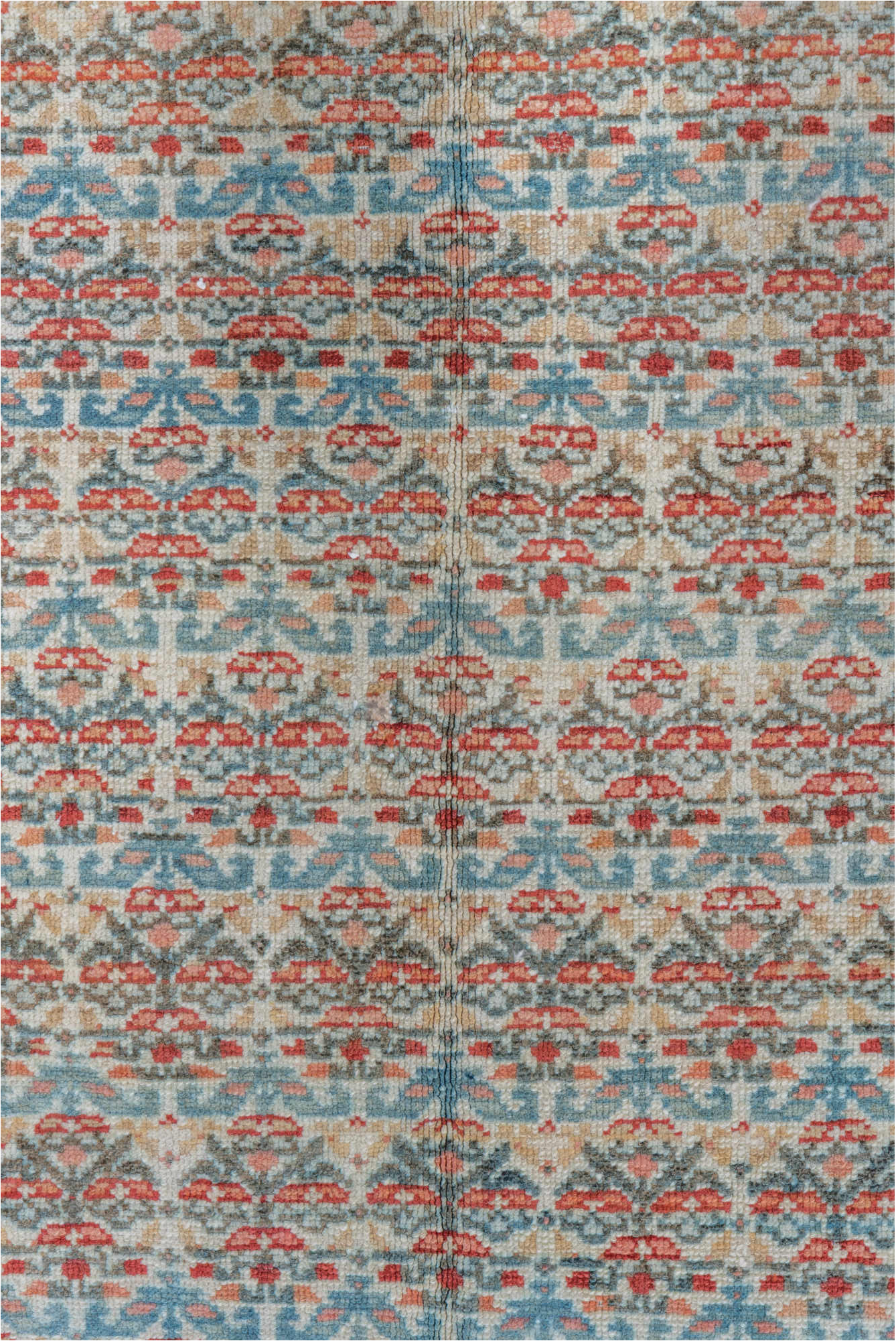 5' x 15' one-of-a-kind handmade vintage Malayer rug. Color palette: brown, dark gray, gray, light gray, off-white, pink, red