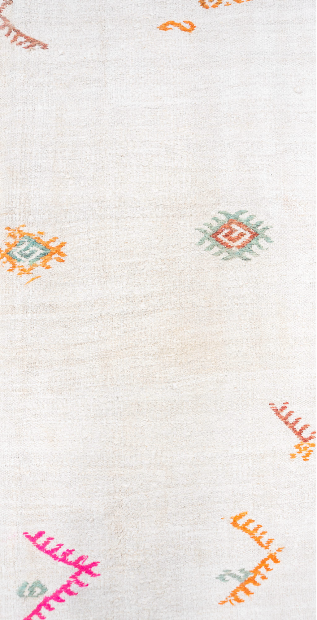 5' x 13' one-of-a-kind handmade vintage Hemp Kilim rug. Color palette: brown, floral white, gainsboro, ghost white, gray