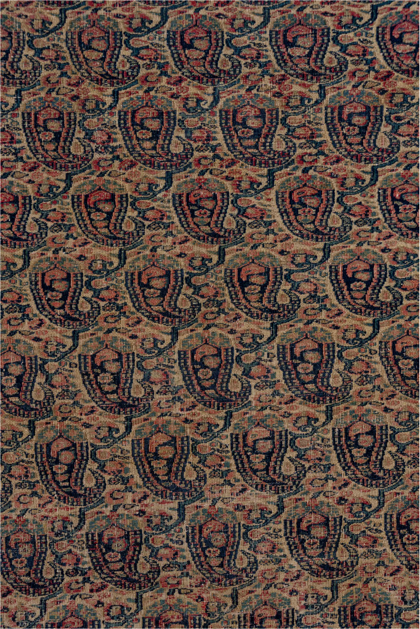 5' x 6' one-of-a-kind handmade vintage Khorassan rug. Color palette: black, blue, brown, charcoal, dark gray, dim gray, gray