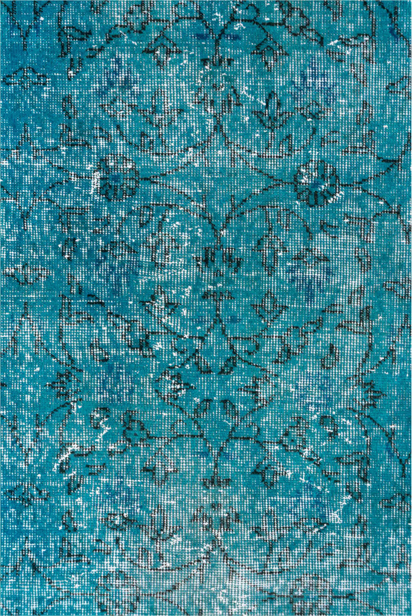 3' x 6' one-of-a-kind handmade vintage Overdyed small size rug. Color palette: blue, dark slate gray, gray, green