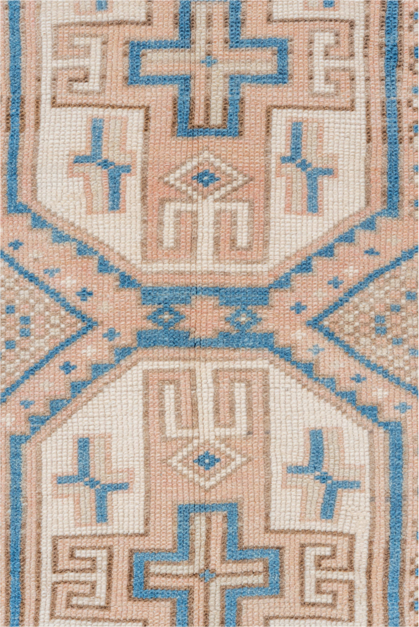 3' x 4' one-of-a-kind handmade vintage Oushak small size rug. Color palette: gray, brown, light gray, off-white, pink, blue