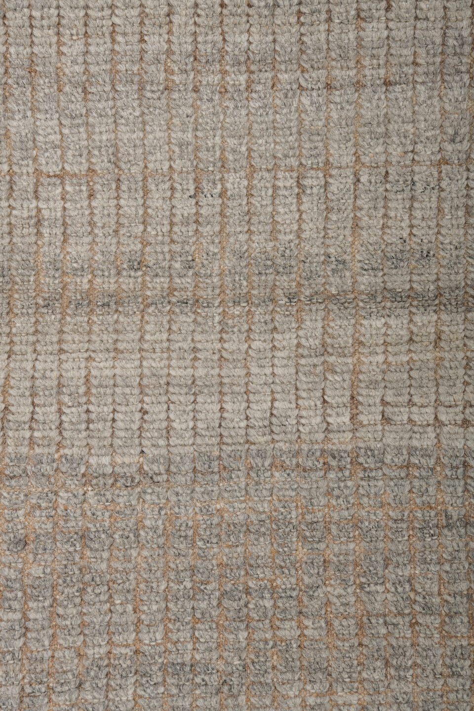 2' x 10' one-of-a-kind handmade vintage Tulu runner rug. Color palette: gray, light gray, off-white, silver