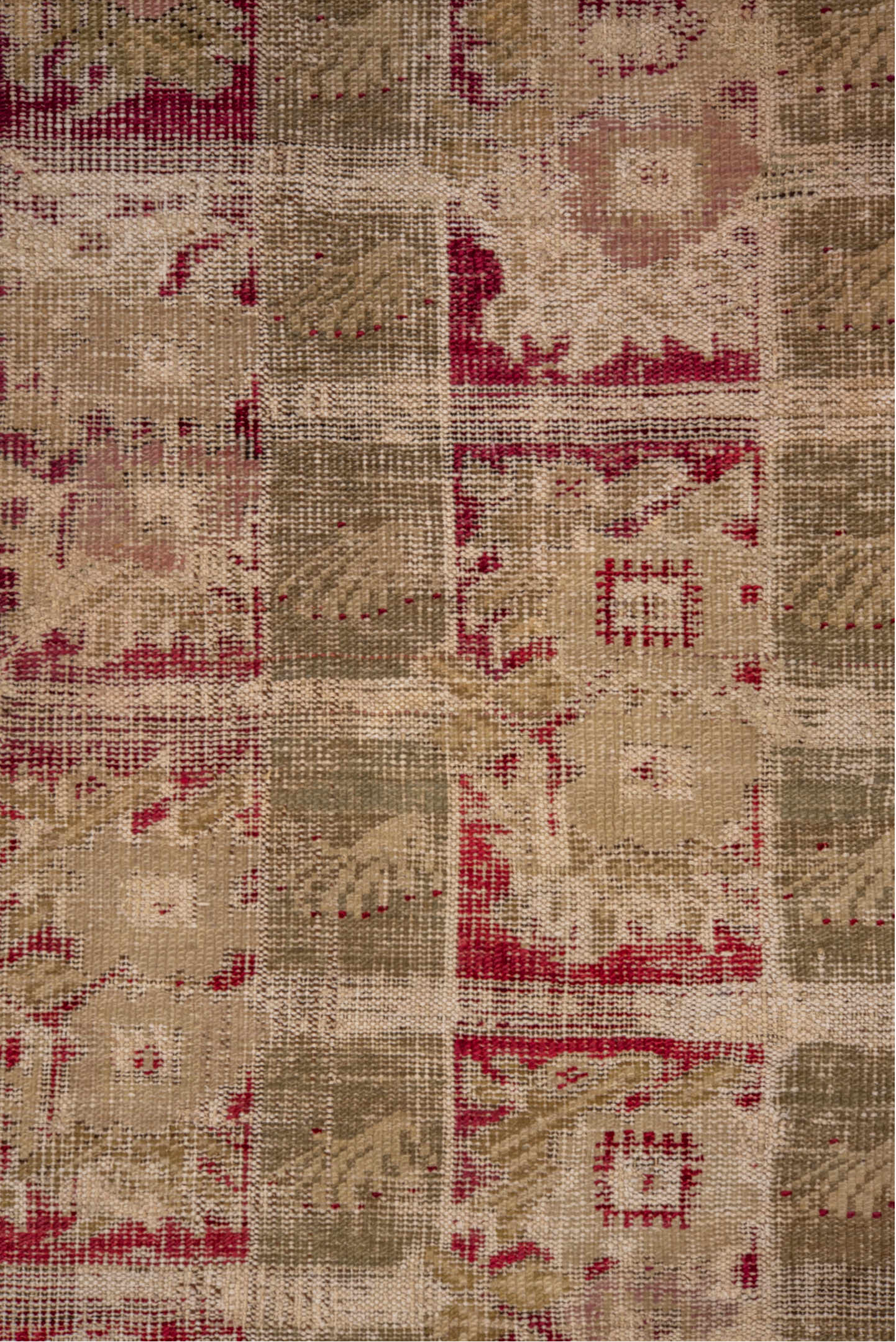 3' x 5' one-of-a-kind handmade vintage Ghordes small size rug. Color palette: brown, red, pink