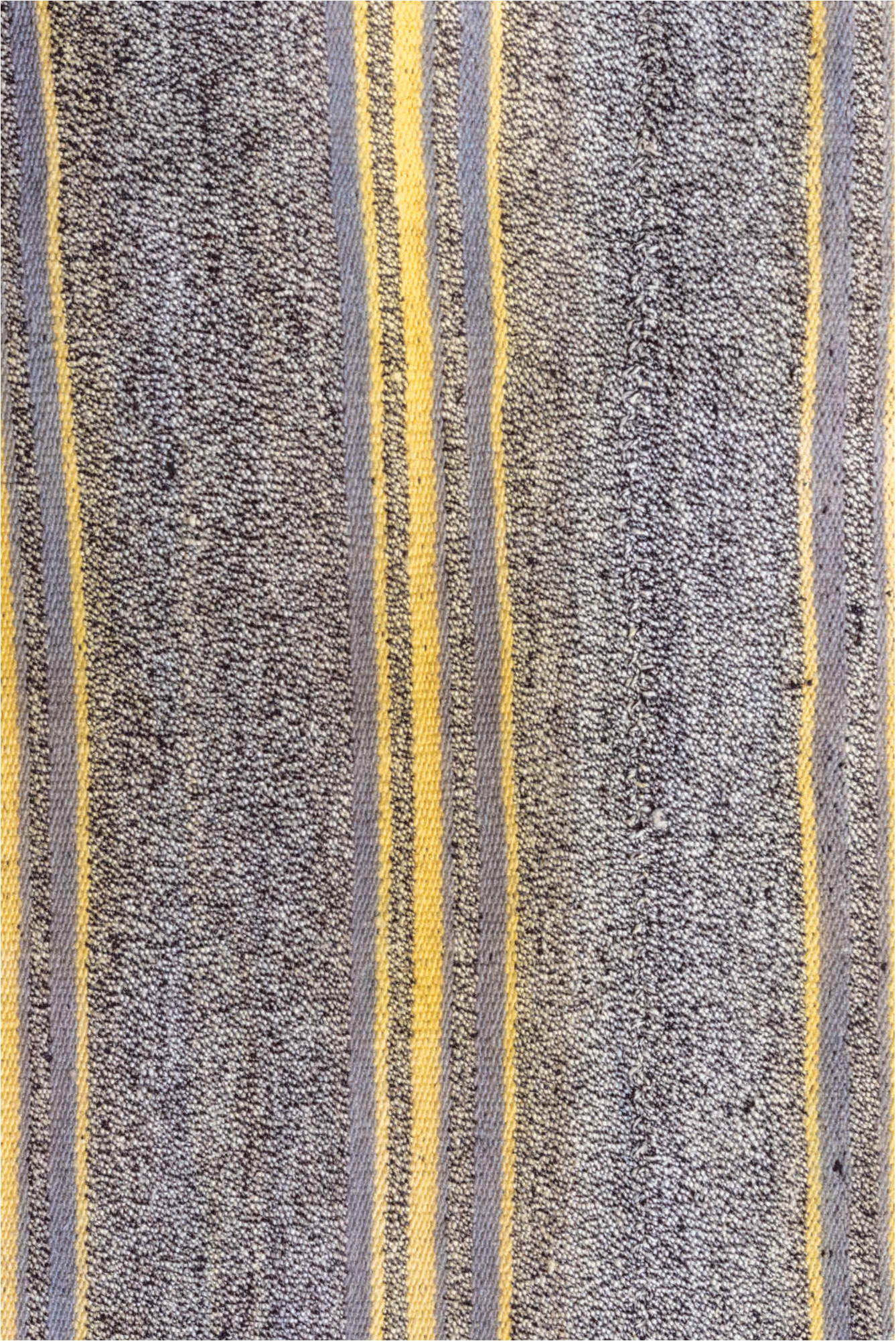 7' x 9' one-of-a-kind handmade vintage Flatweave rug. Color palette: brown, dark gray, dim gray, gainsboro, gray, light gray