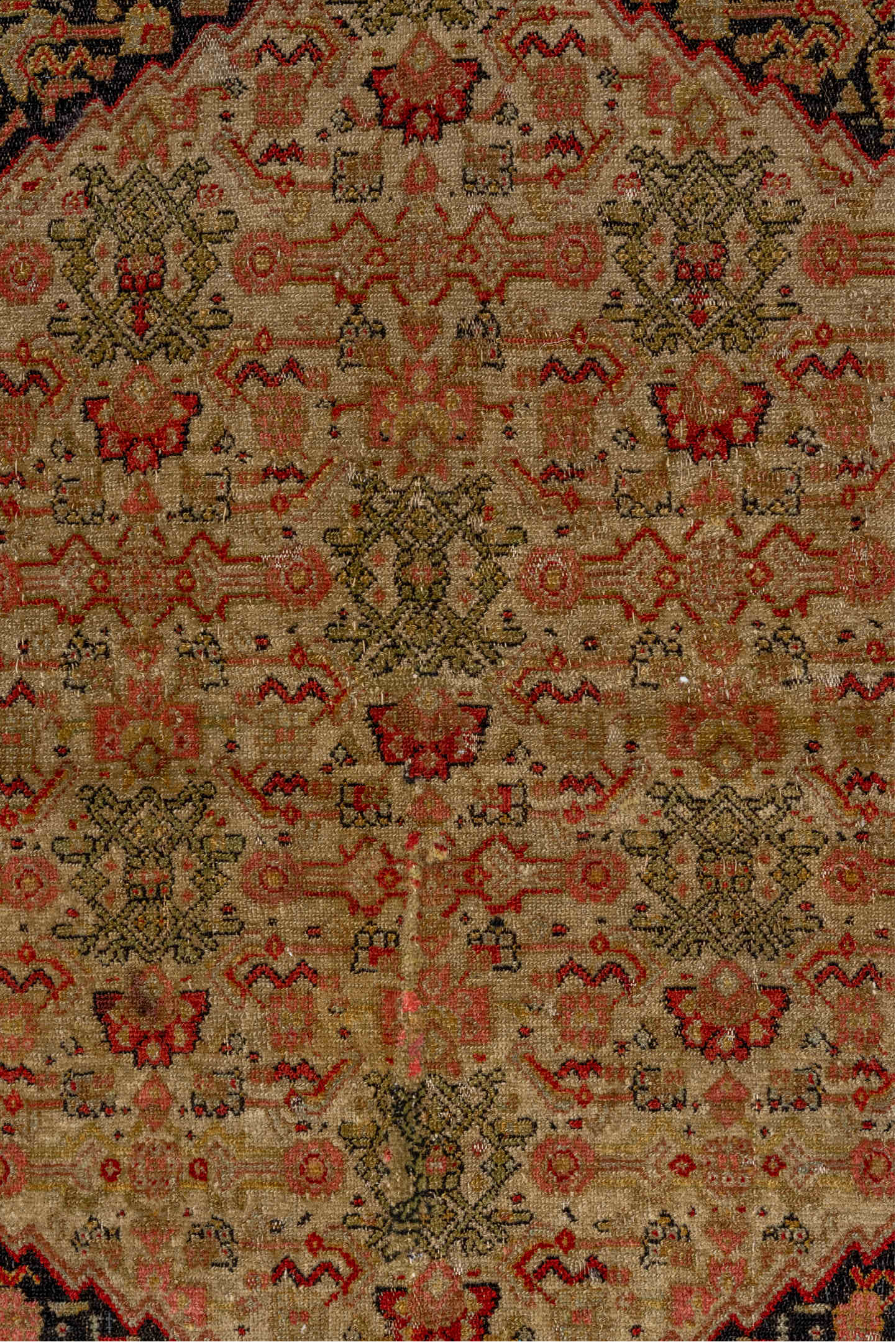 4' x 6' one-of-a-kind handmade vintage Senne small size rug. Color palette: brown, red, gray