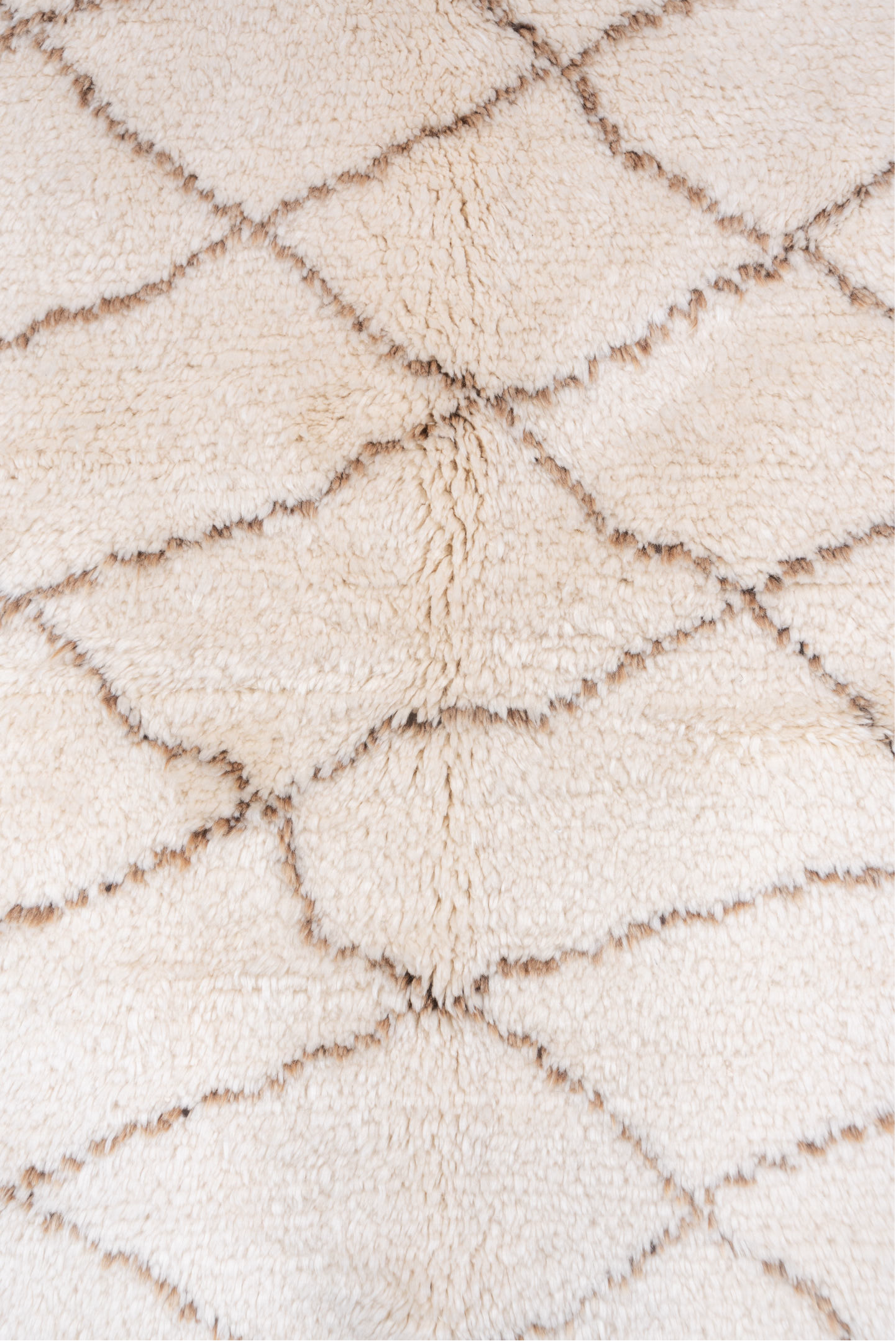 5' x 7' one-of-a-kind handmade vintage Moroccan rug. Color palette: light gray, pink, off-white, gray, brown, lavender blush