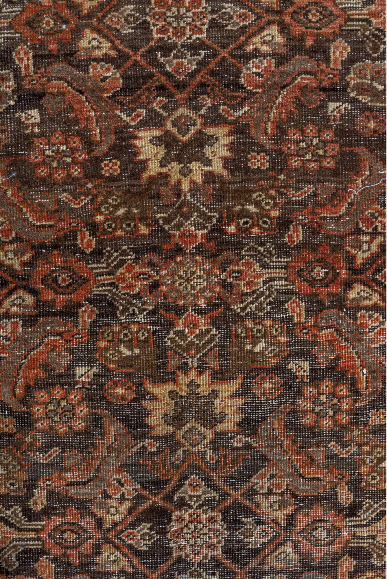 4' x 6' one-of-a-kind handmade vintage Far.Sarouk small size rug. Color palette: brown, gray