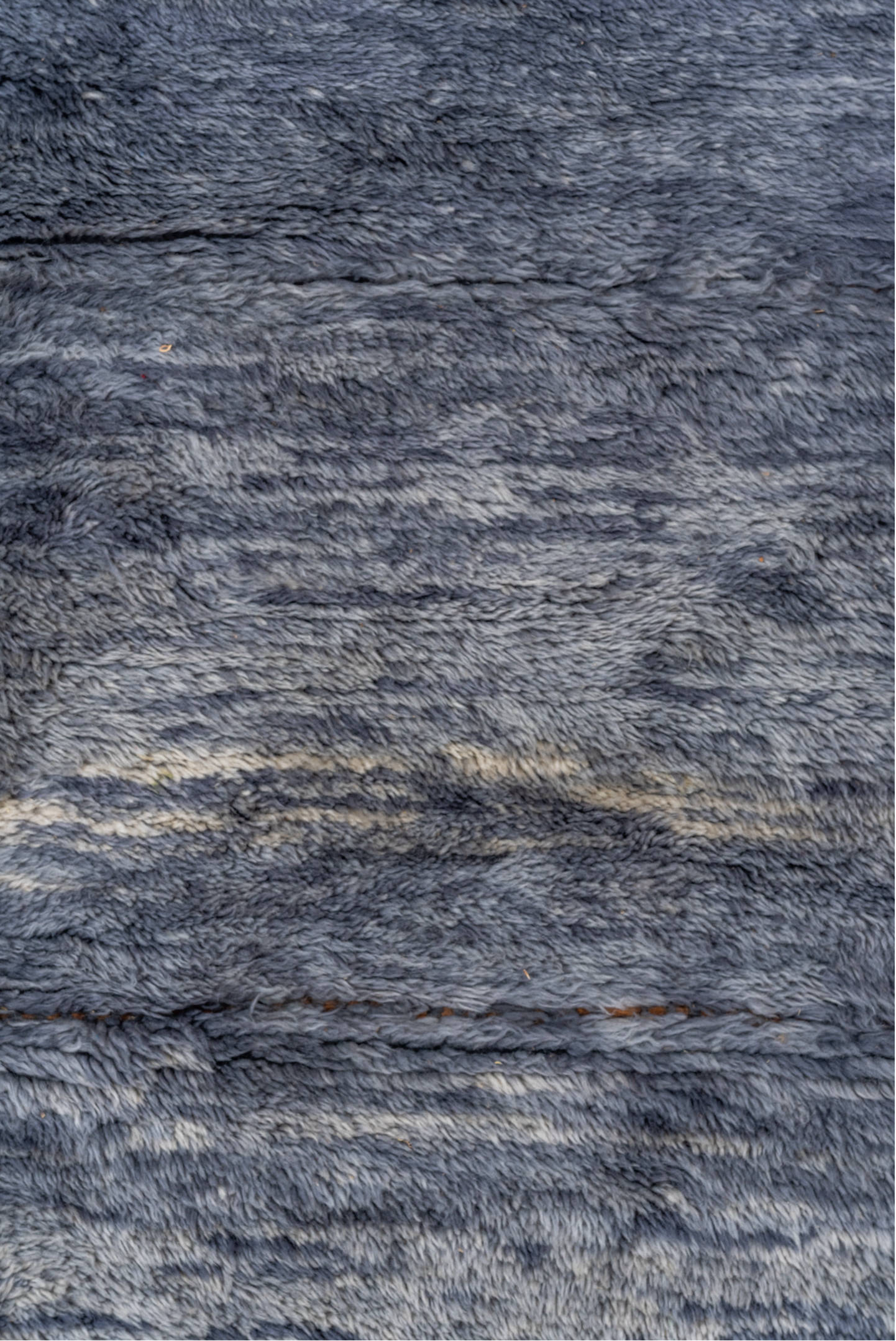 10' x 12' one-of-a-kind handmade vintage Moroccan large size rug. Color palette: brown, gray, light blue, black, light gray